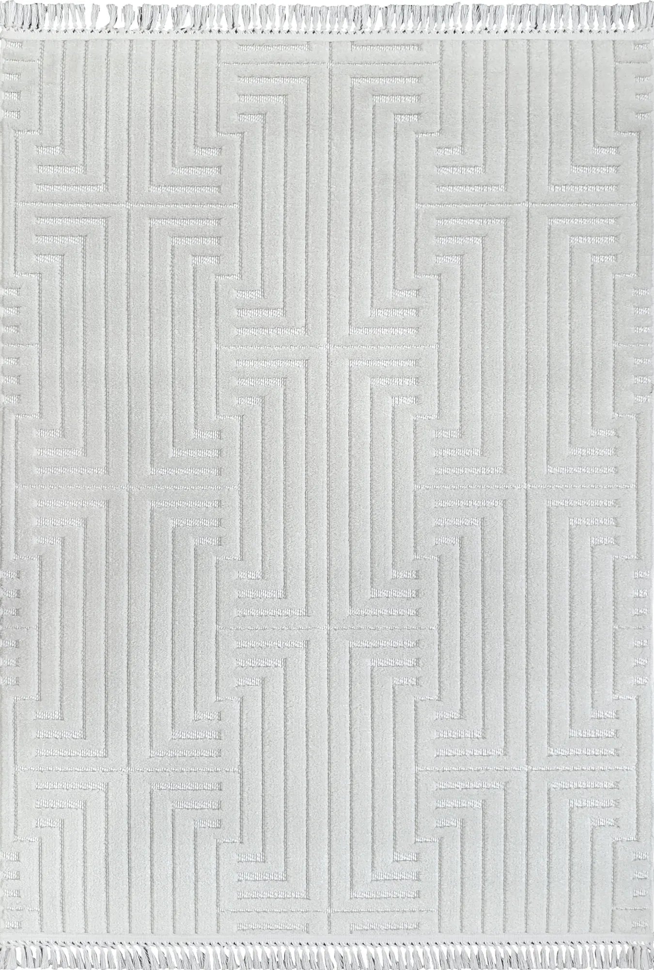 Geometric White Elegance Rug - Bella Rugs