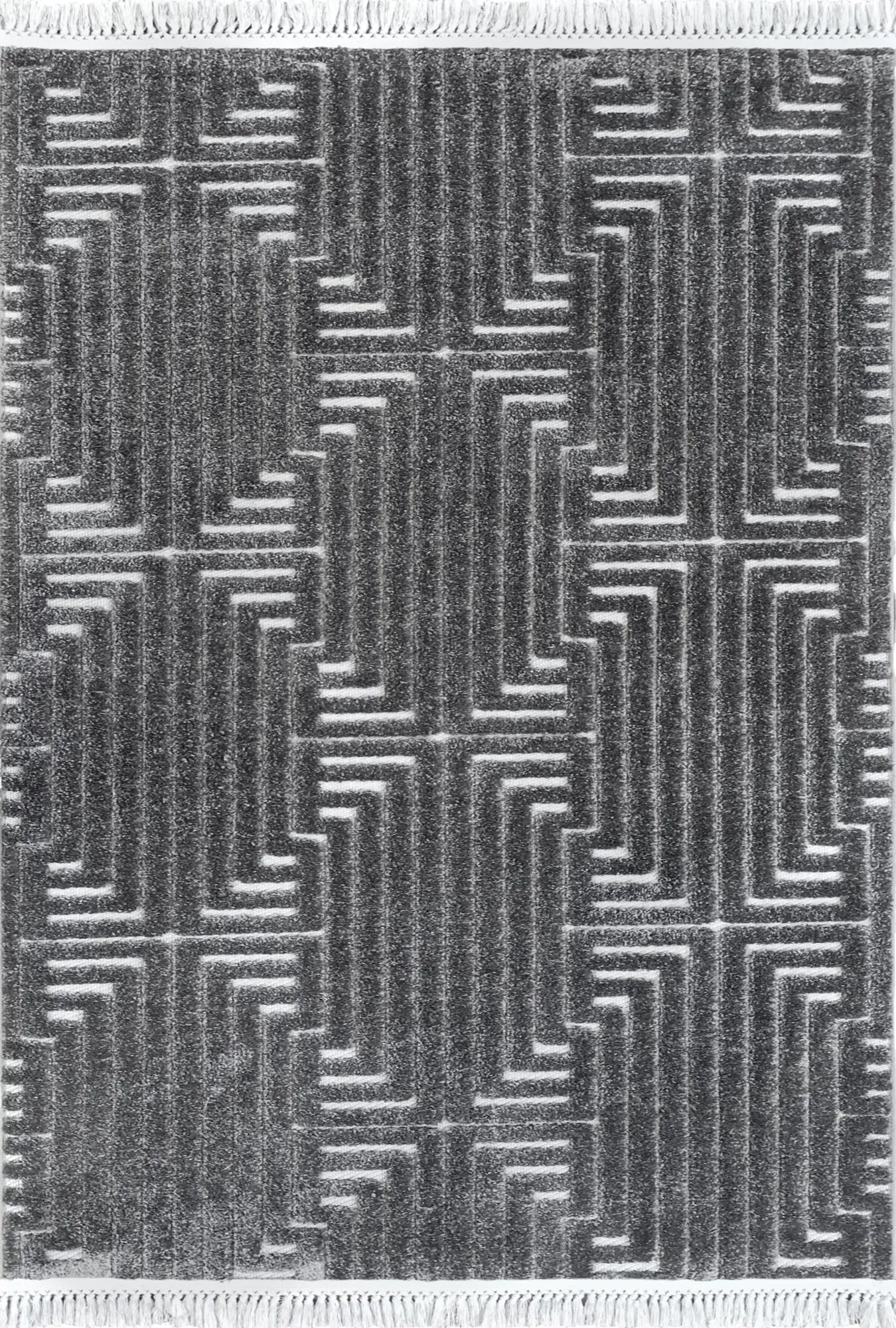 Geometric Anthracite Elegance Rug - Bella Rugs
