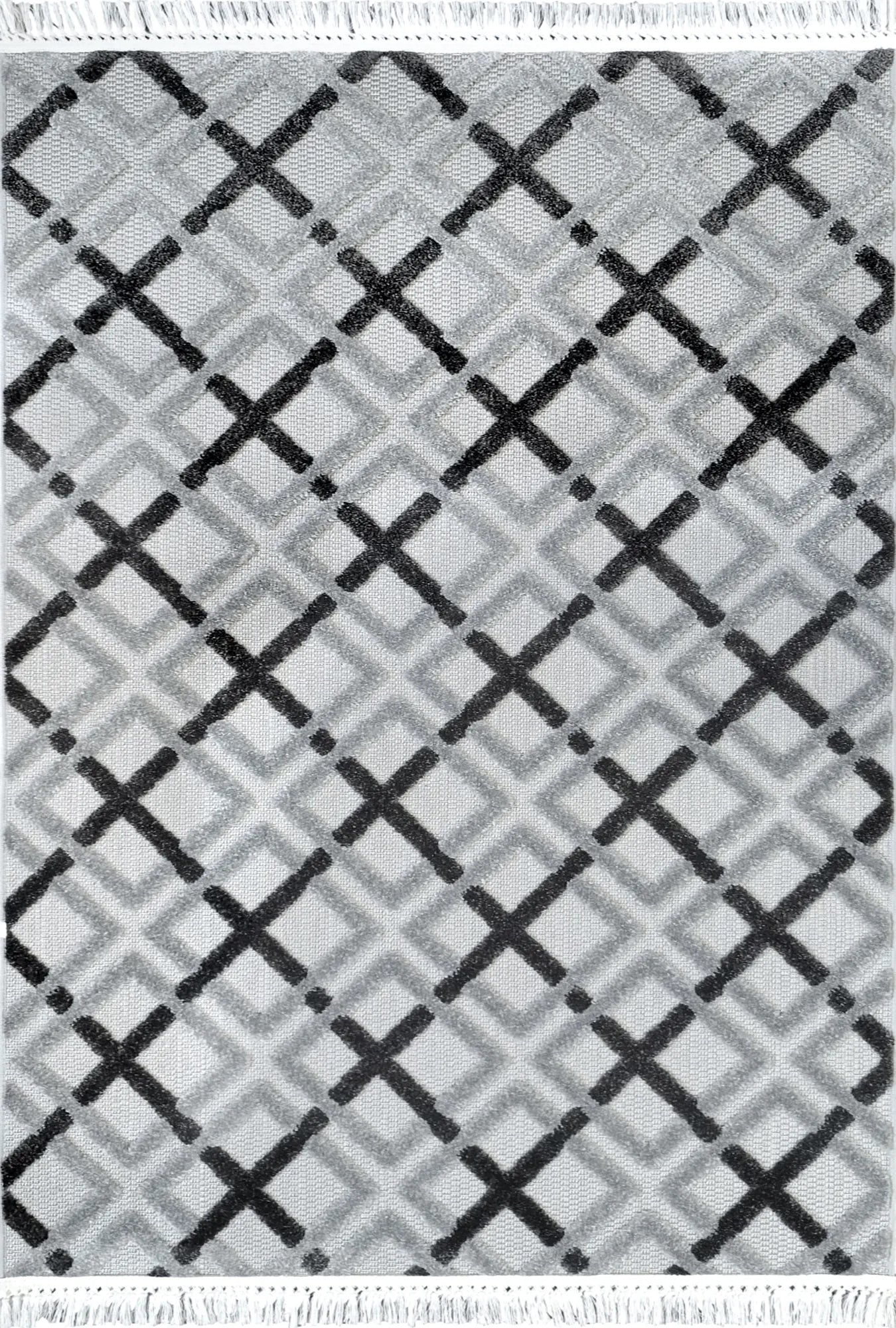 Cross Weave Anthracite Rug - Bella Rugs