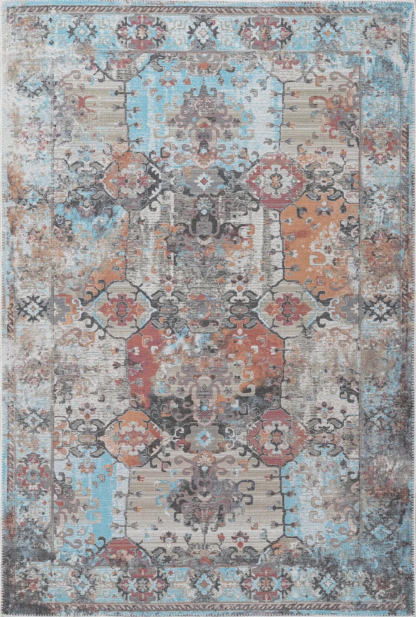 Amber Whisper Vintage Washable Area Rug - Bella Rugs