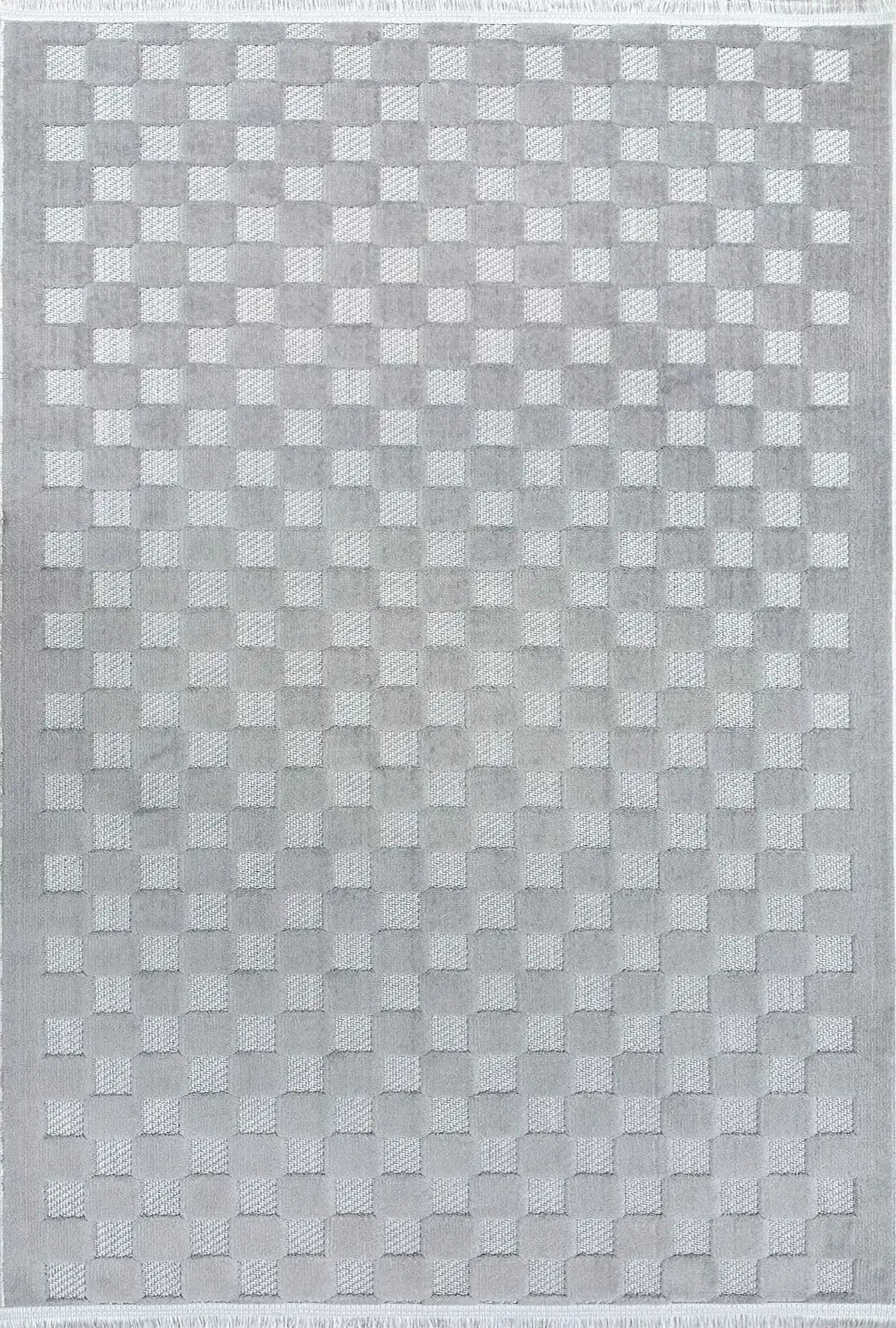 Modern Grid Rug Gray