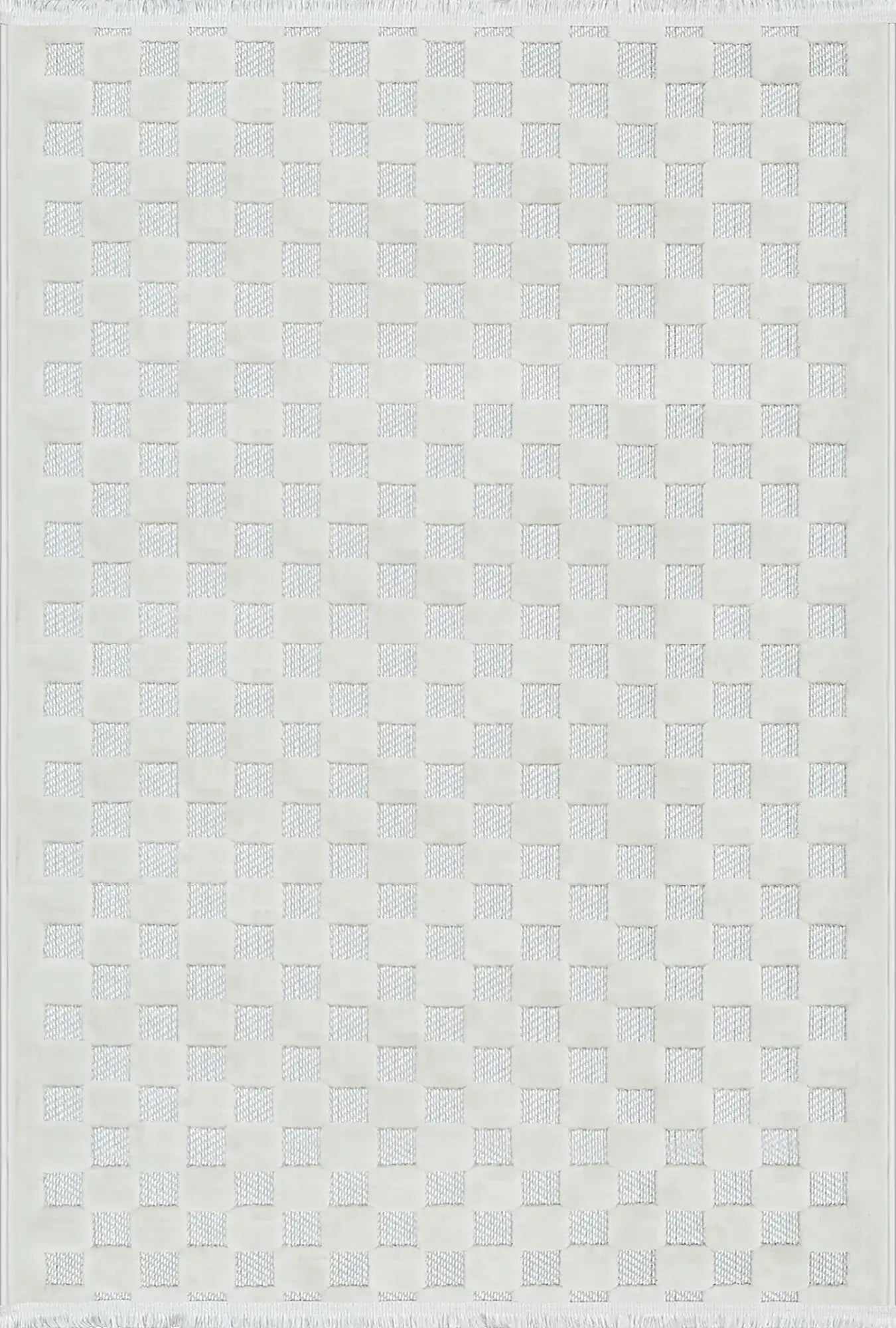 Nordic Check Rug White