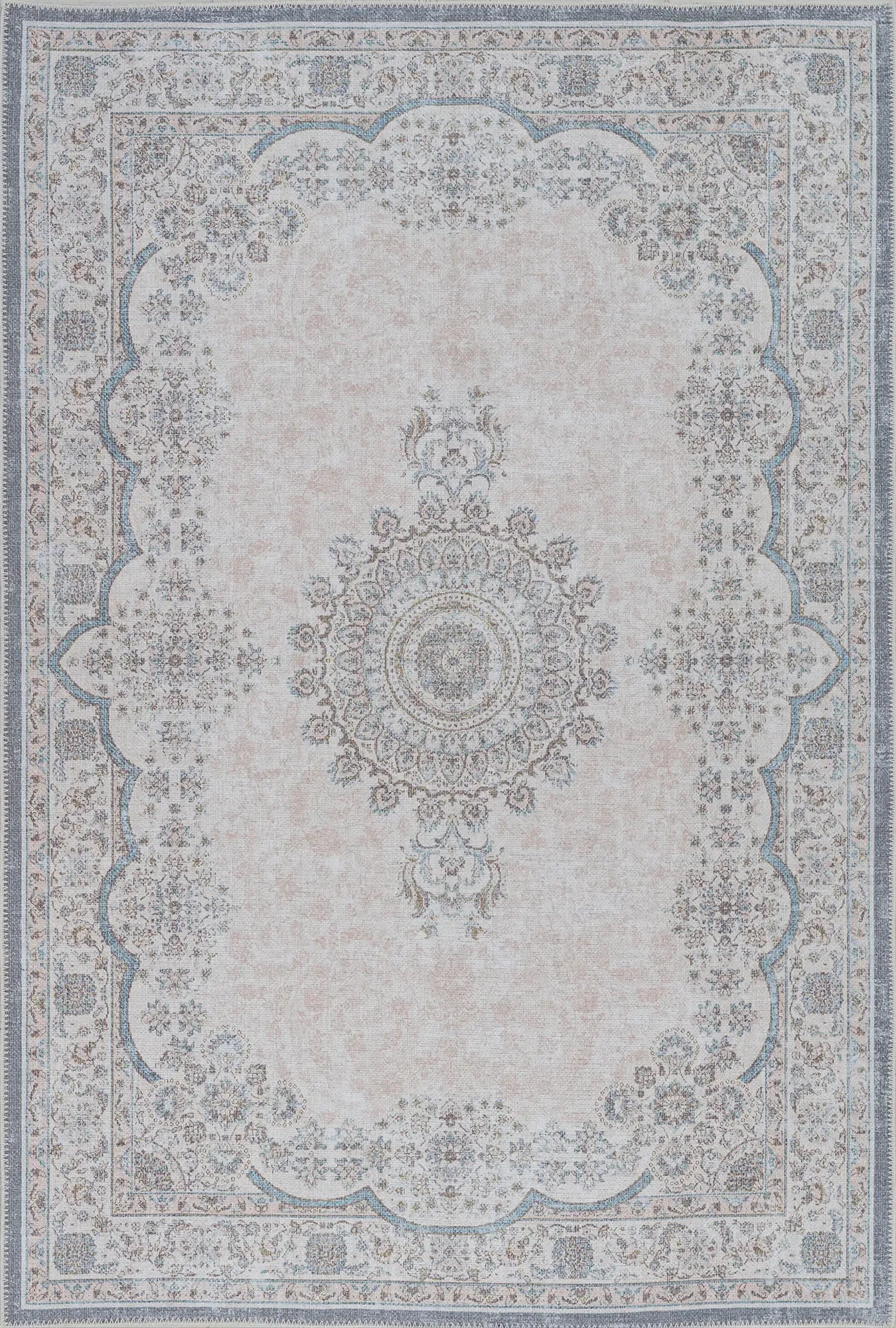Soft Toned Vintage Washable Rug - Bella Rugs