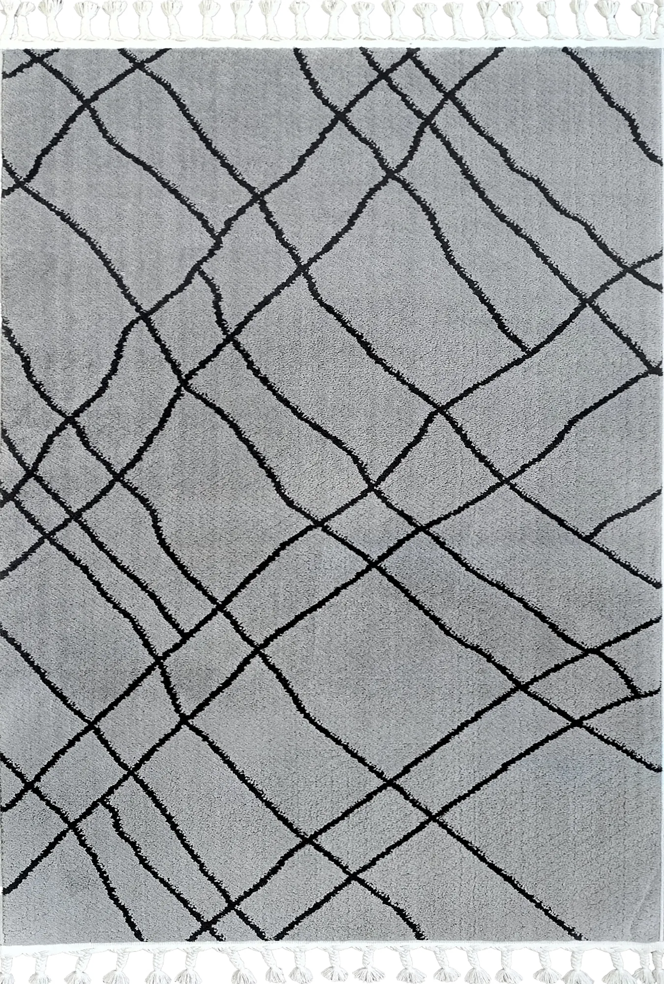 Vertical Slanted Lines Anthracite - Bella Rugs