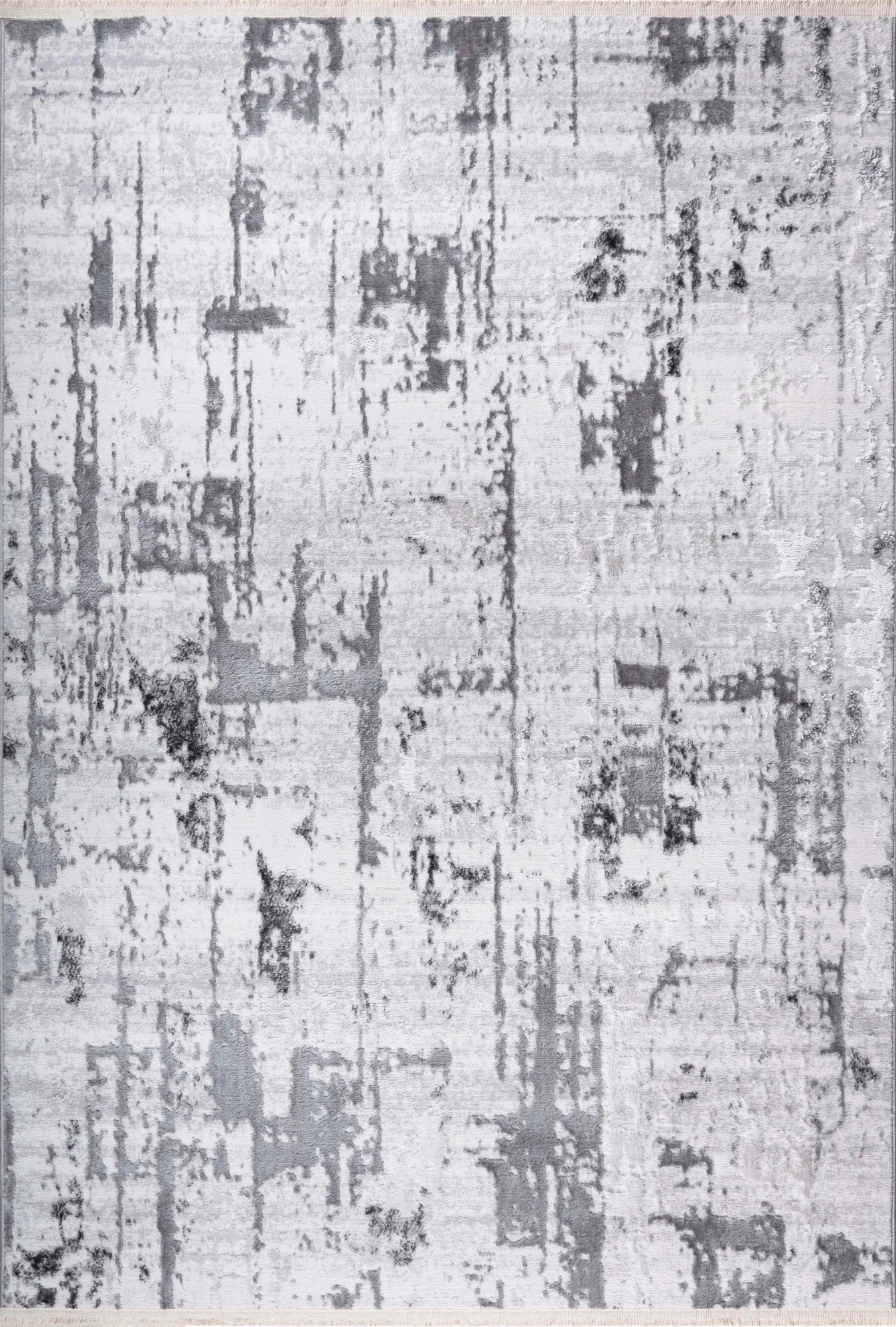 Steel Mist Grey Abstract Rug