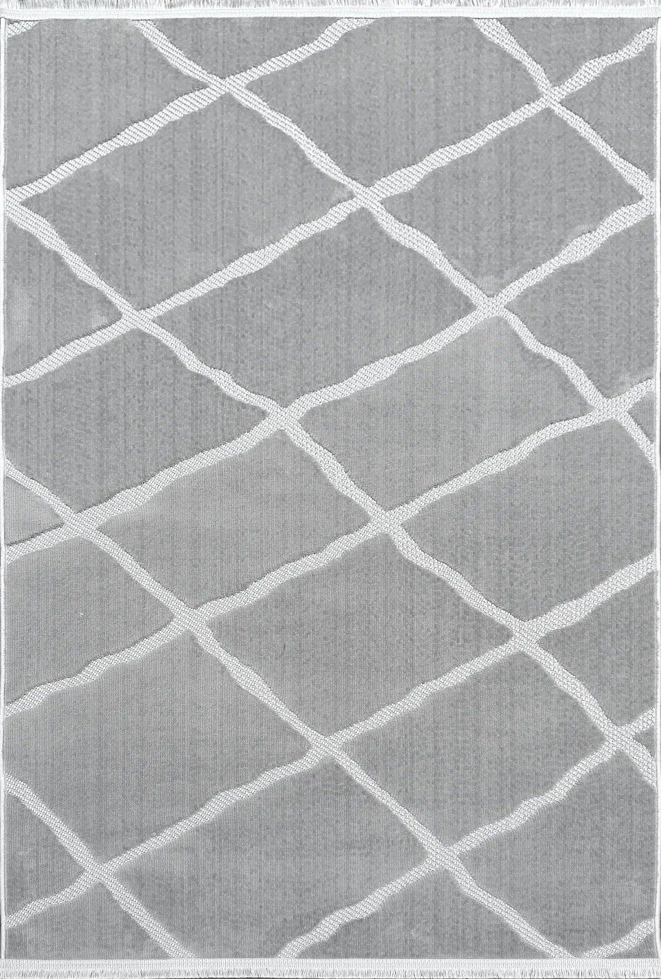 Geometric Stride Rug Gray