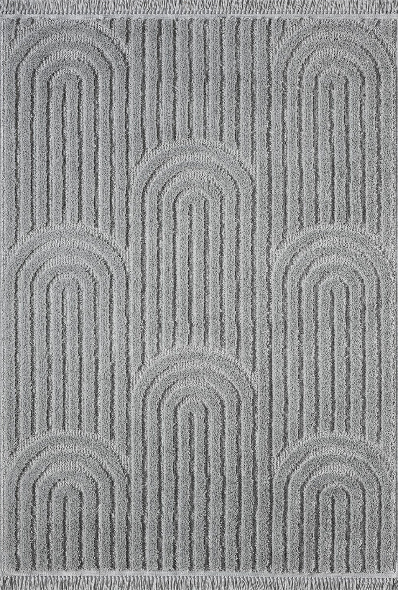 Graphite Halo Curve Rug