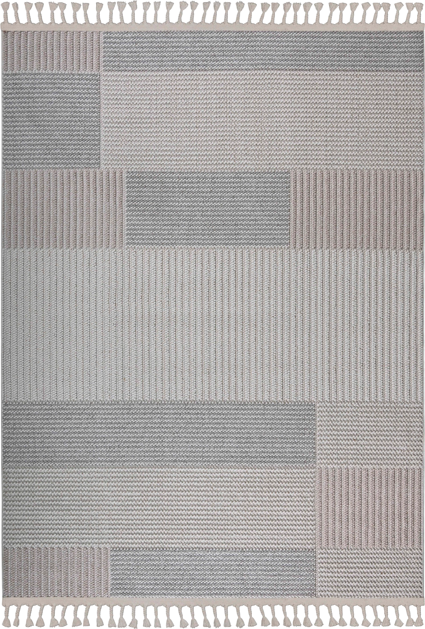 Taupe Modern Block Rug