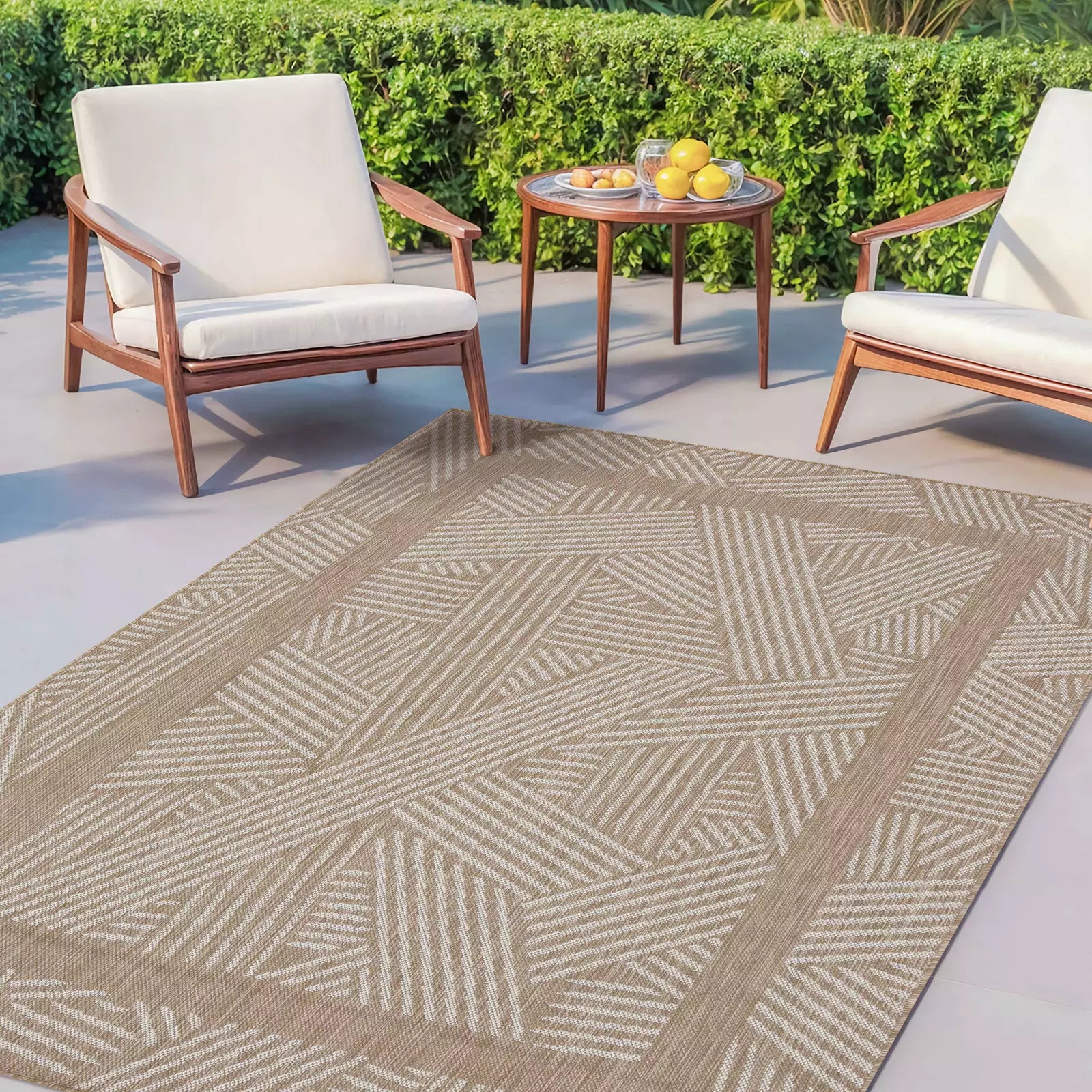 Mixed Lines Naturel Sisal Rug Beige - Bella Rugs