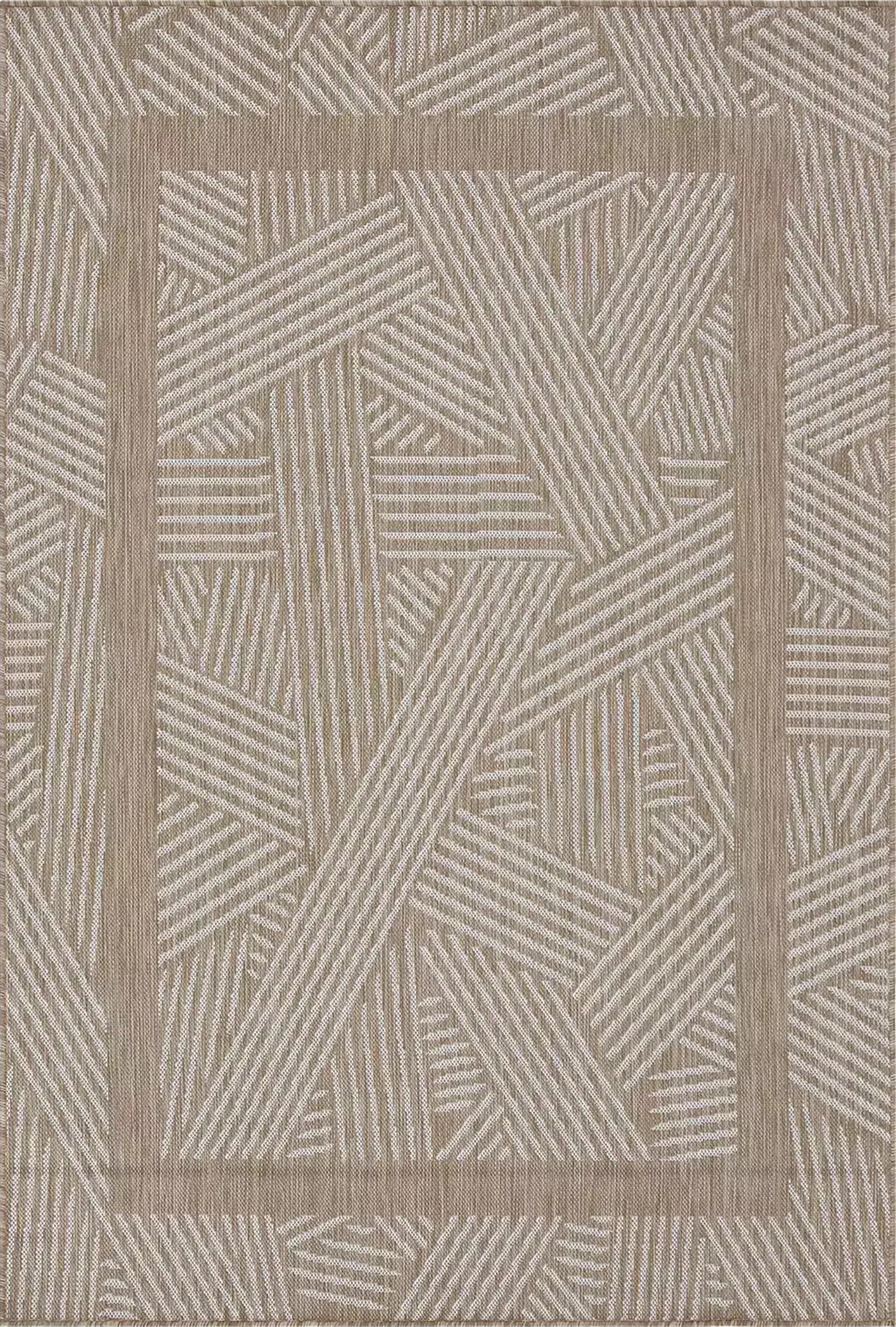 Mixed Lines Naturel Sisal Rug Beige - Bella Rugs