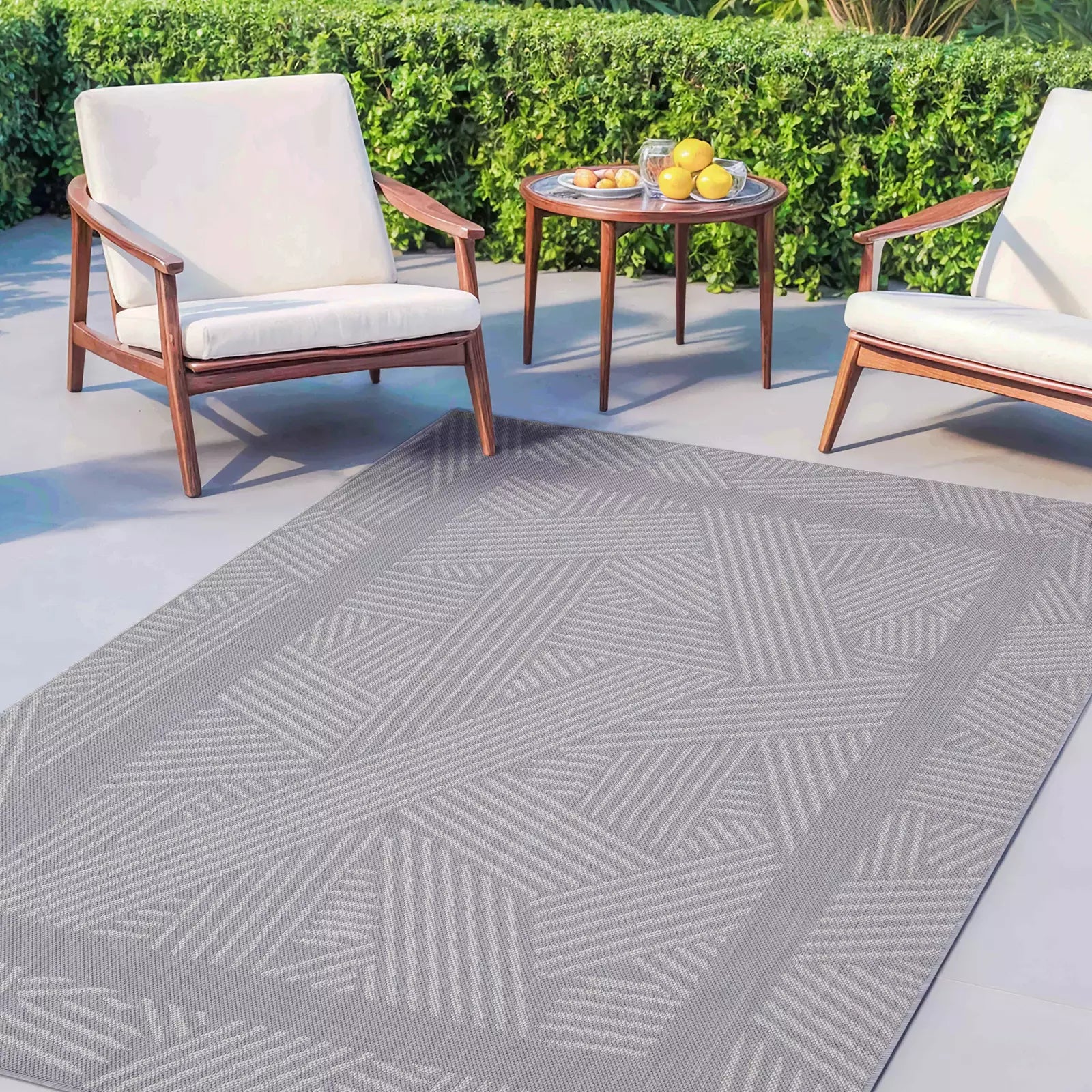 Mixed Lines Naturel Sisal Rug Gray - Bella Rugs