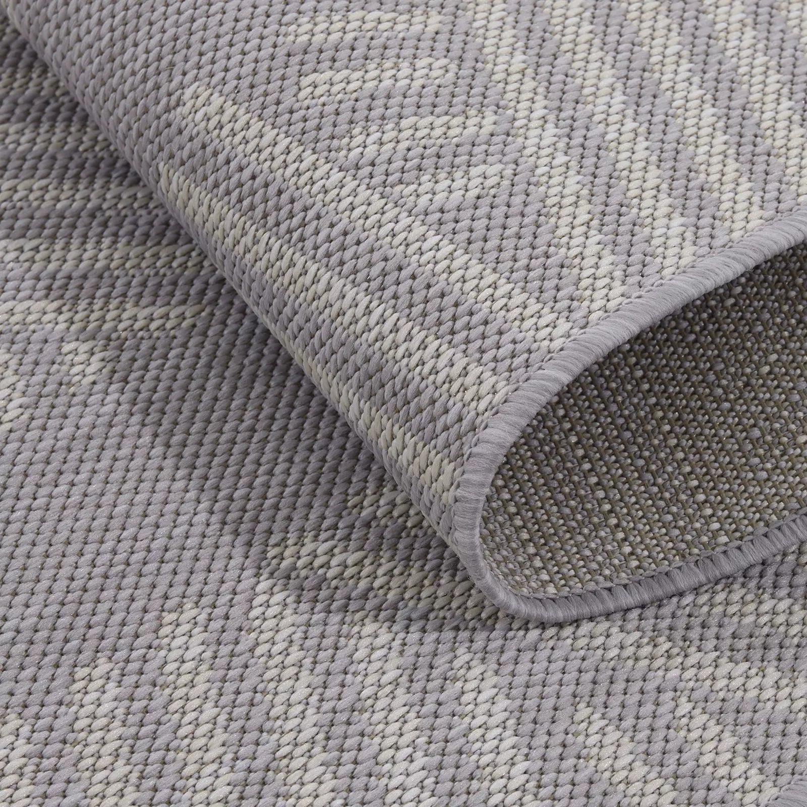 Mixed Lines Naturel Sisal Rug Gray - Bella Rugs