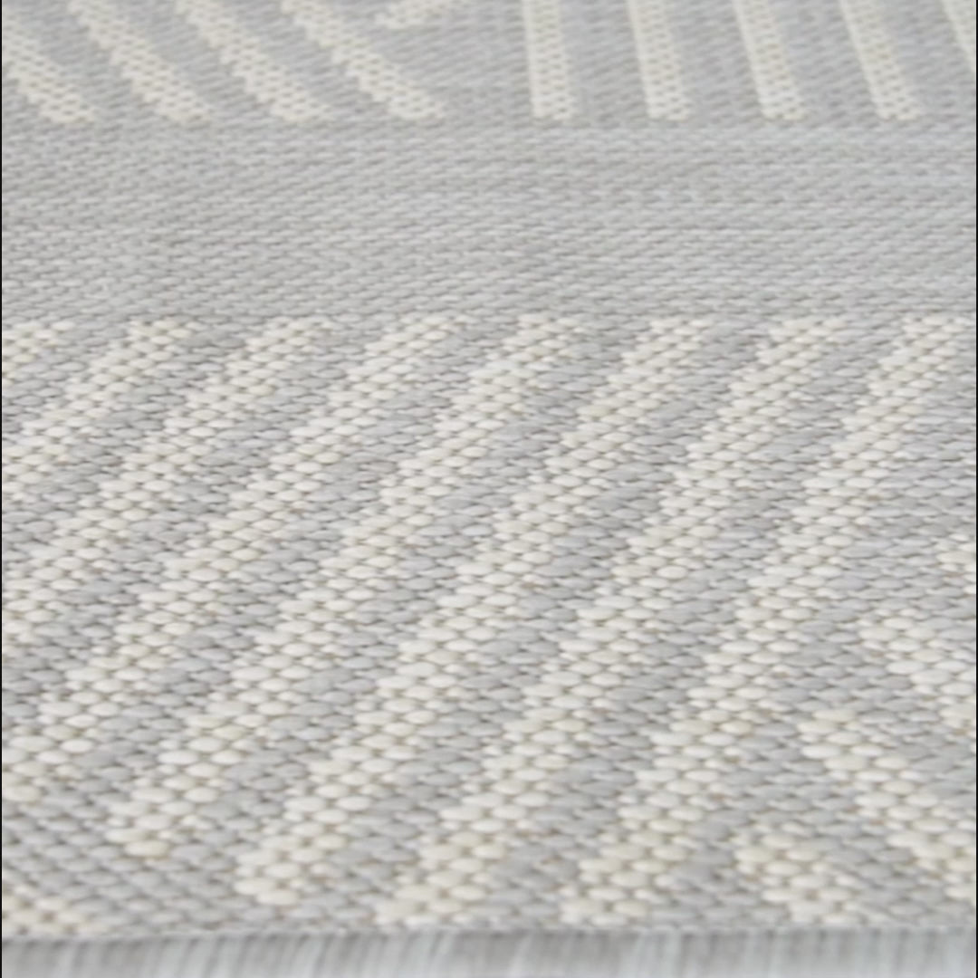 Mixed Lines Naturel Sisal Rug Gray