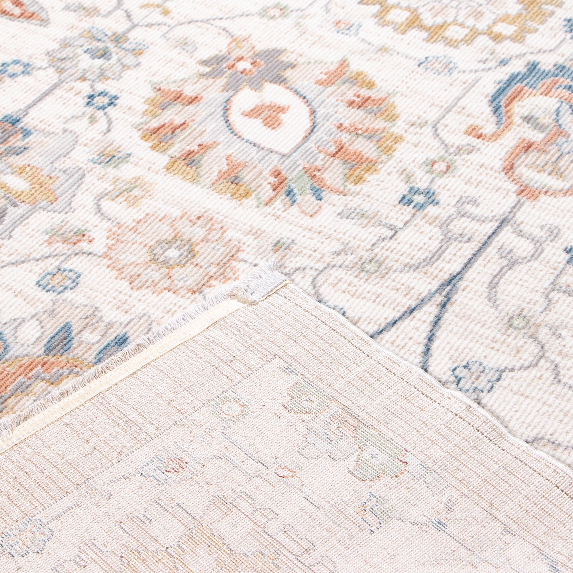 Floral Lattice Cream Garden Rug