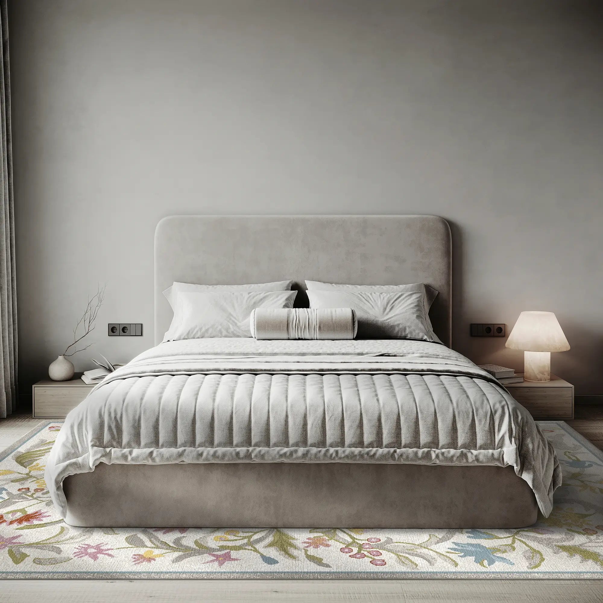 Classic Pastel Floral Vine Rug
