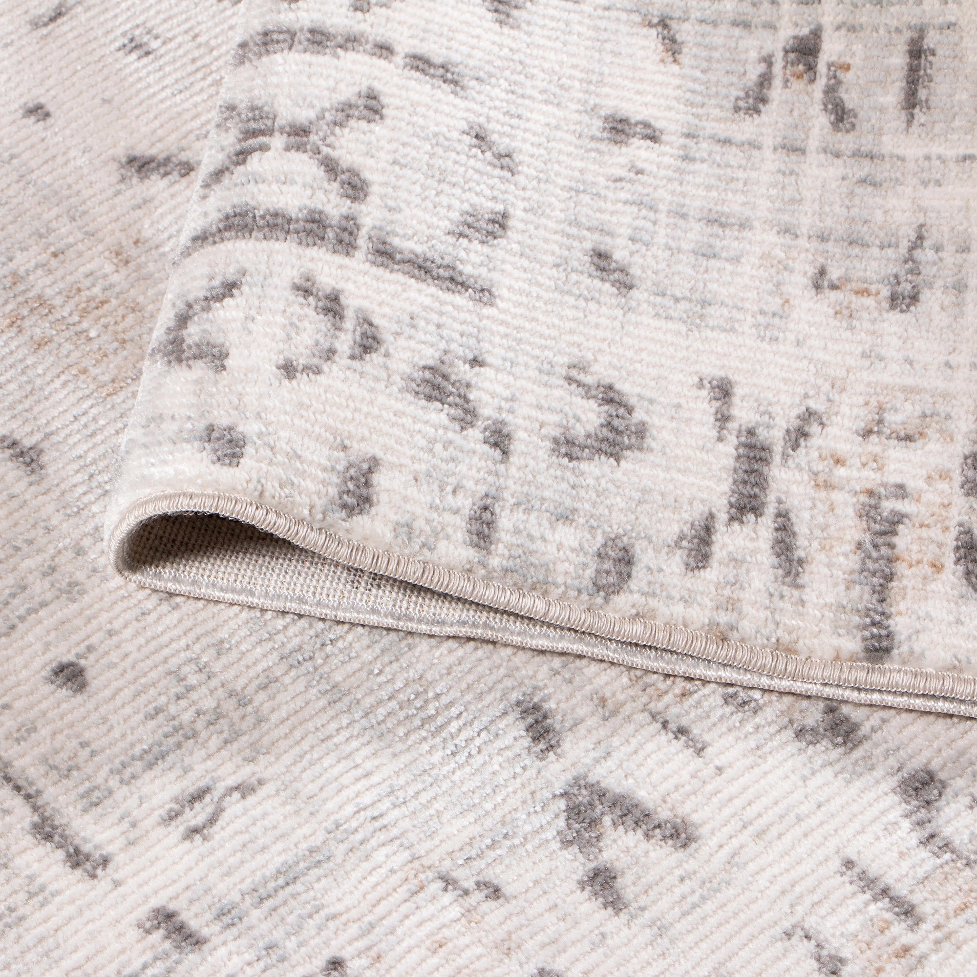 Grey Script Tribal Pattern Rug