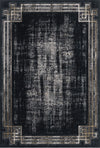 Twilight Maze Border Rug Black