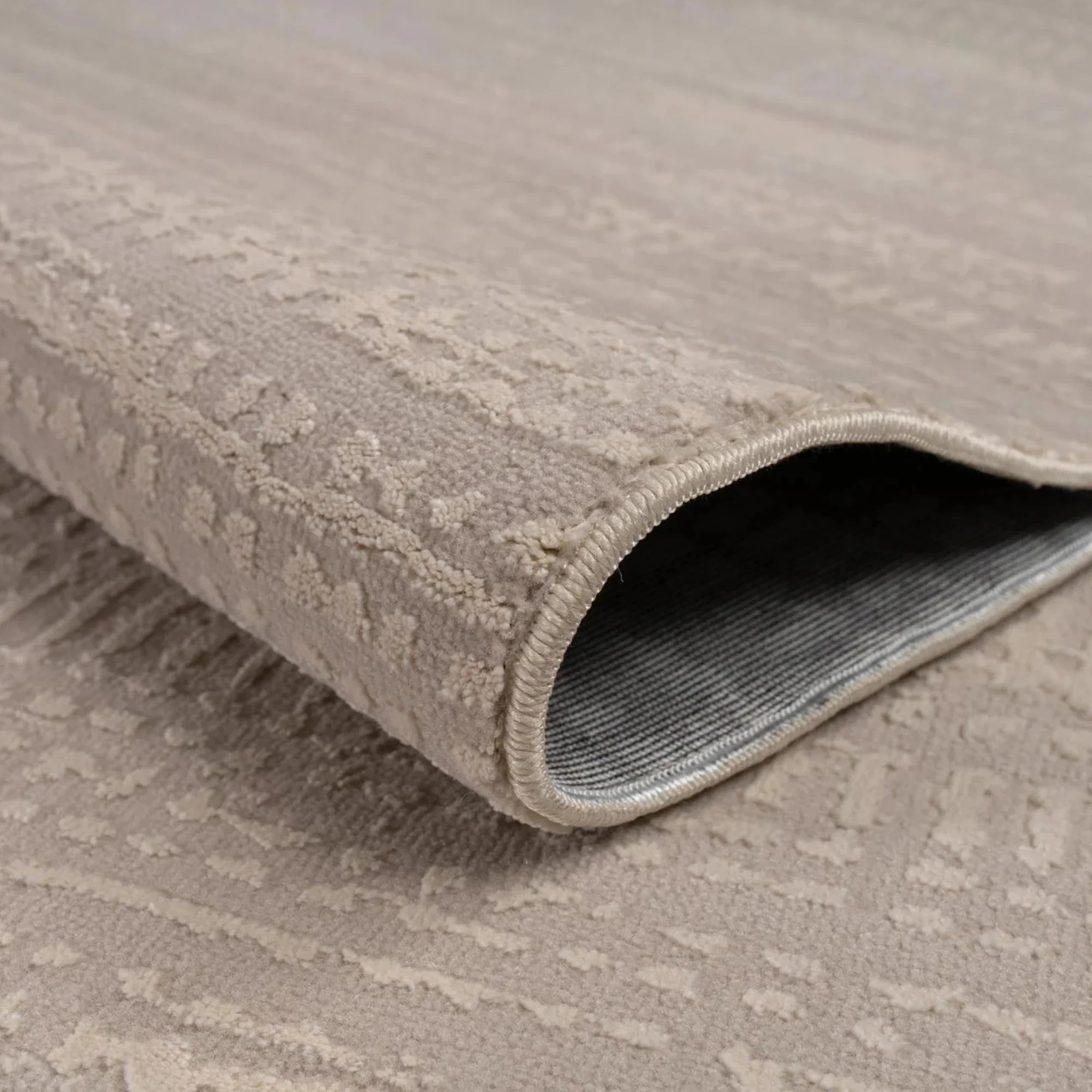 Dusty Taupe Linear Texture Rug