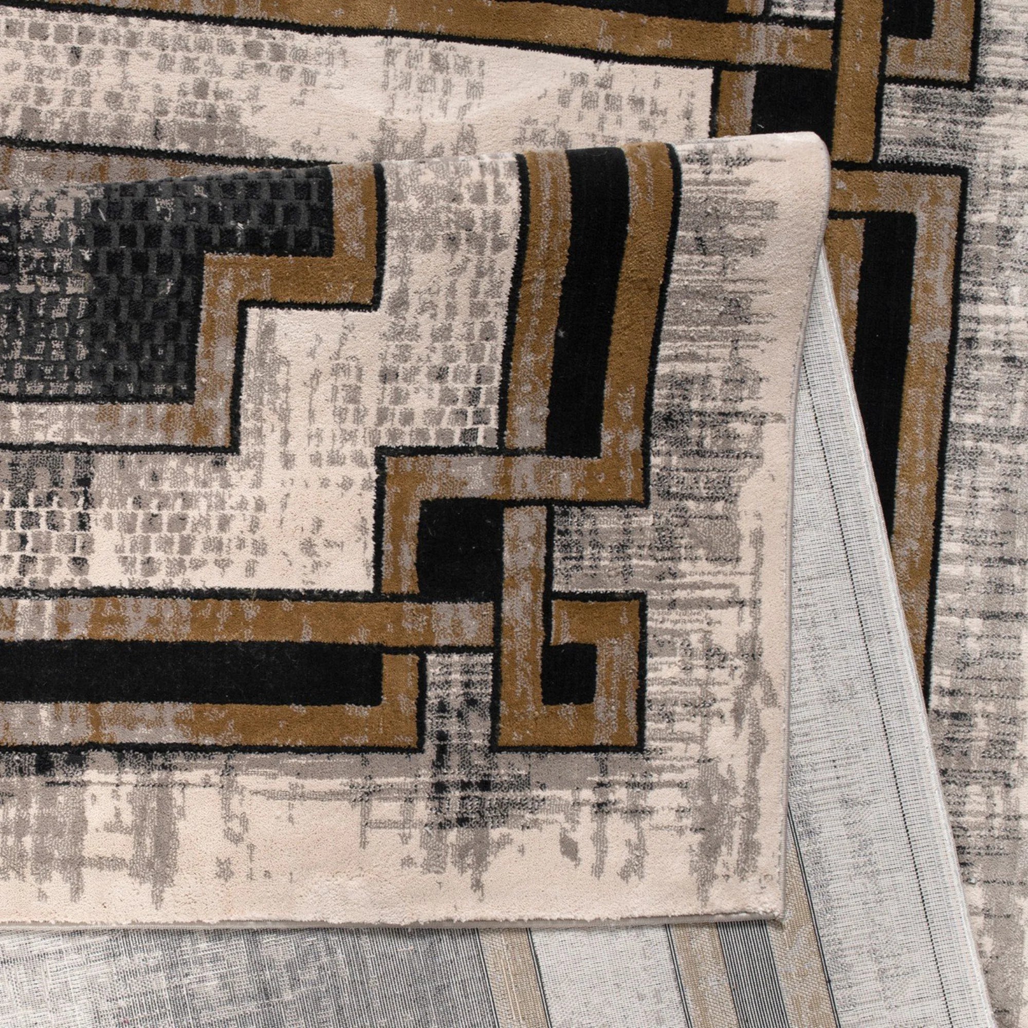 Empire Lines Geometric Border Rug