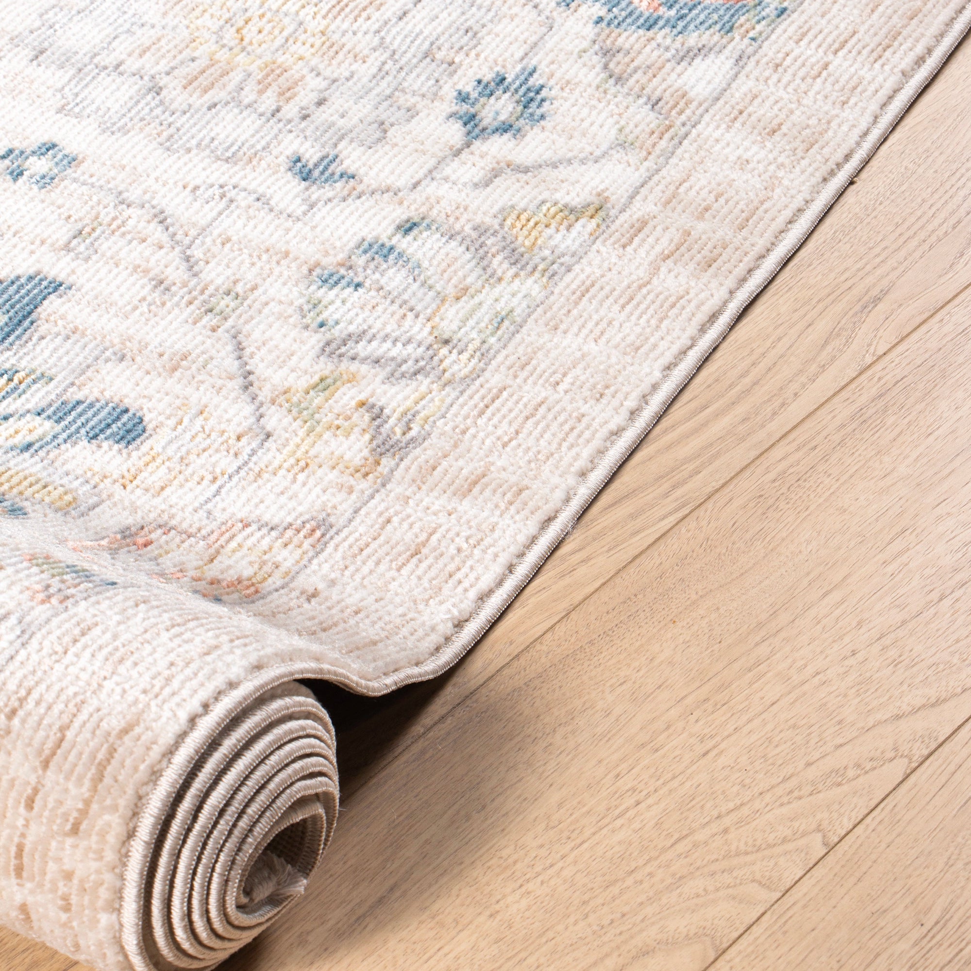 Floral Lattice Cream Garden Rug
