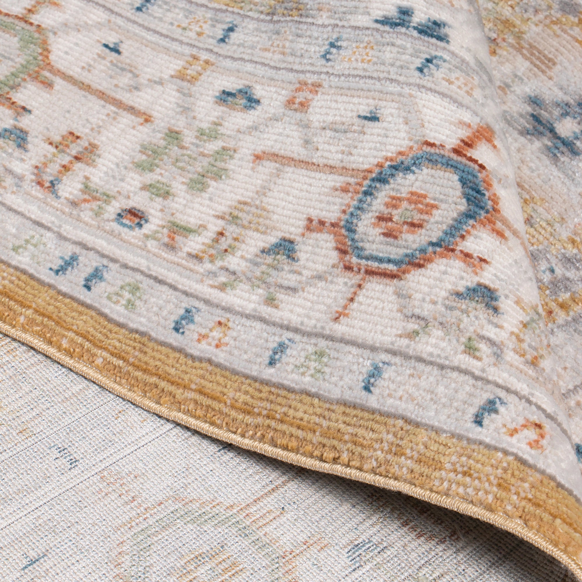 Golden Mosaic Medallion Vintage Rug