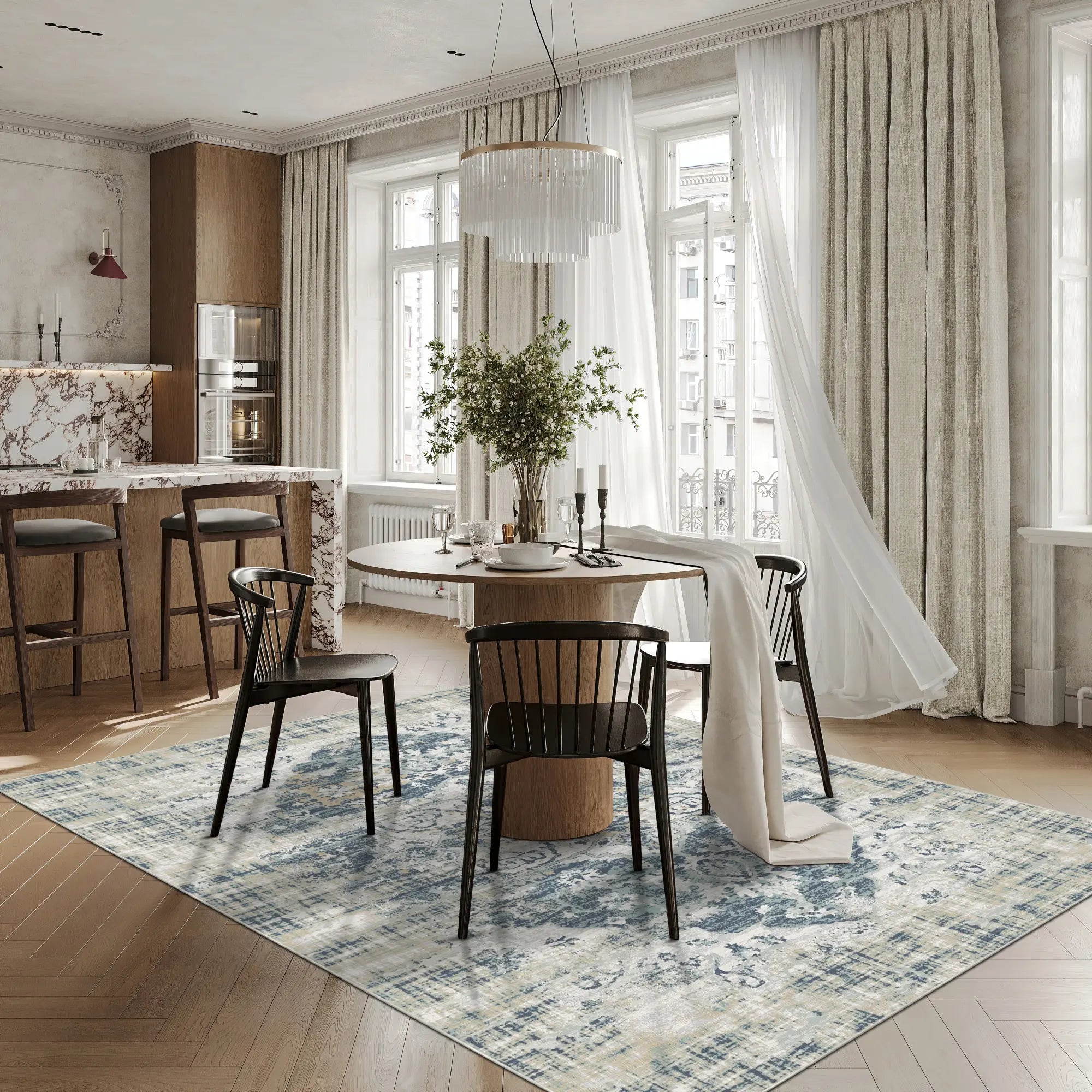 Luminous Azure Mirage Rug