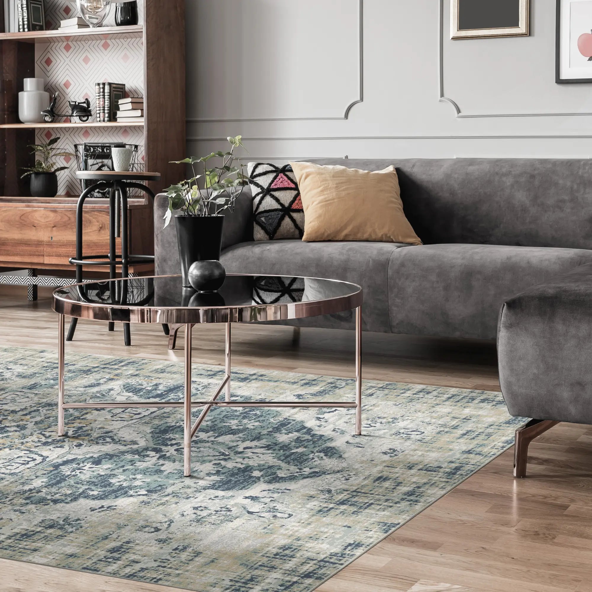 Luminous Azure Mirage Rug