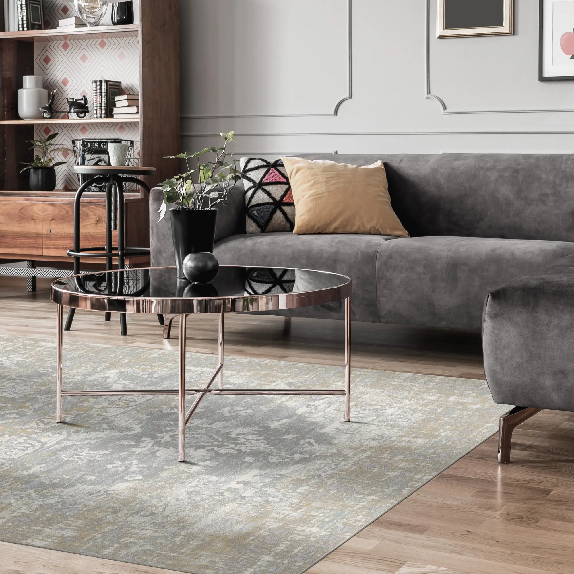 Luminous Silver Mirage Rug