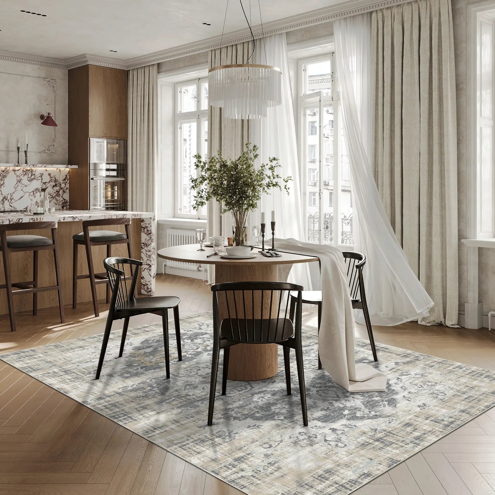 Luminous Charcoal Mirage Rug