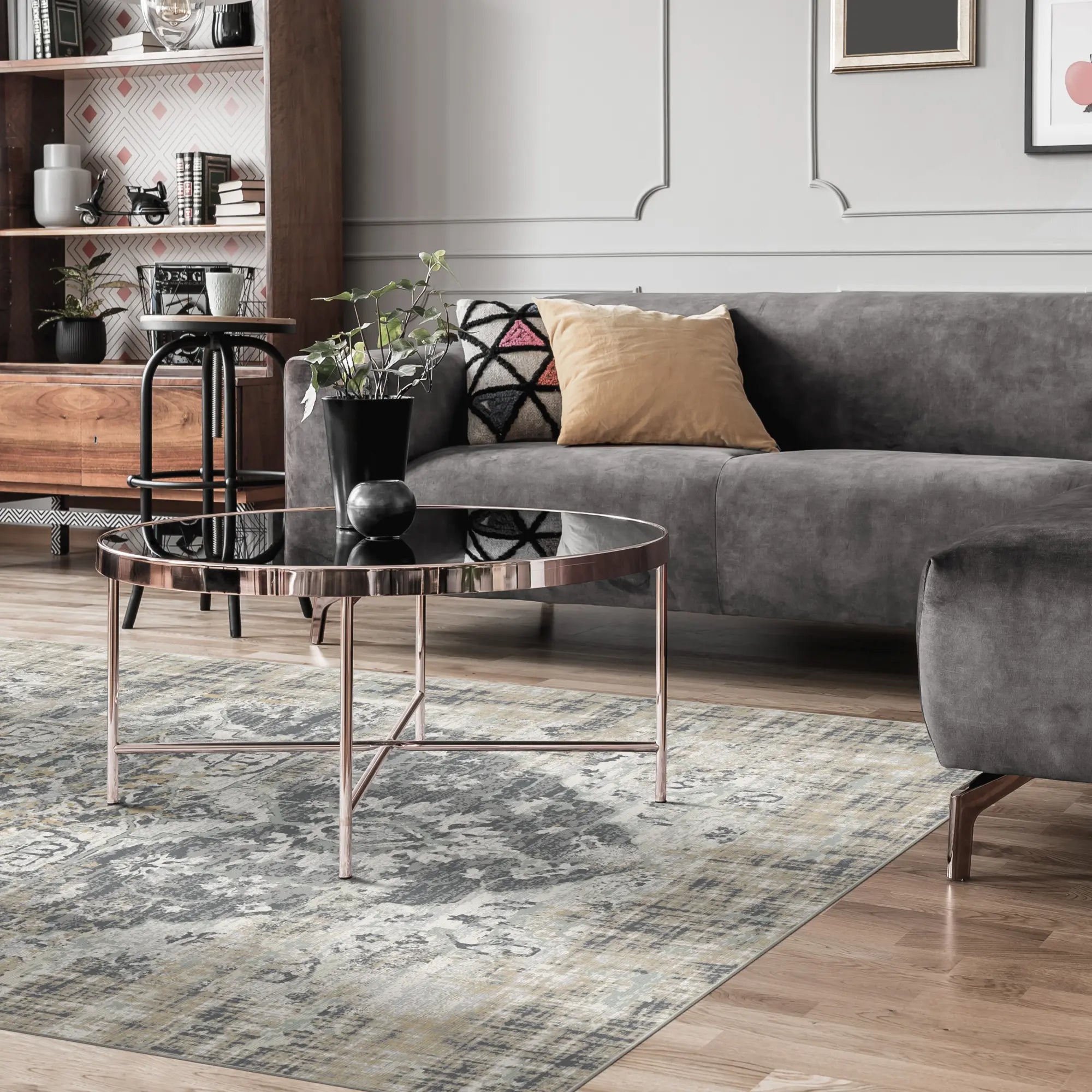 Luminous Charcoal Mirage Rug