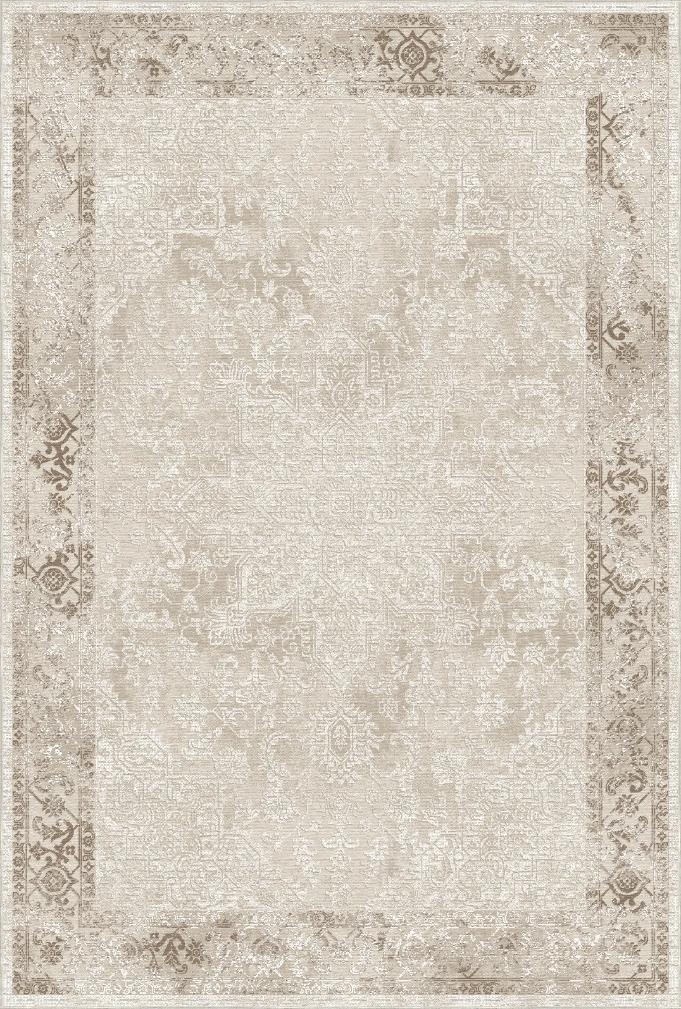Ethereal Bone & Ivory Medallion Rug