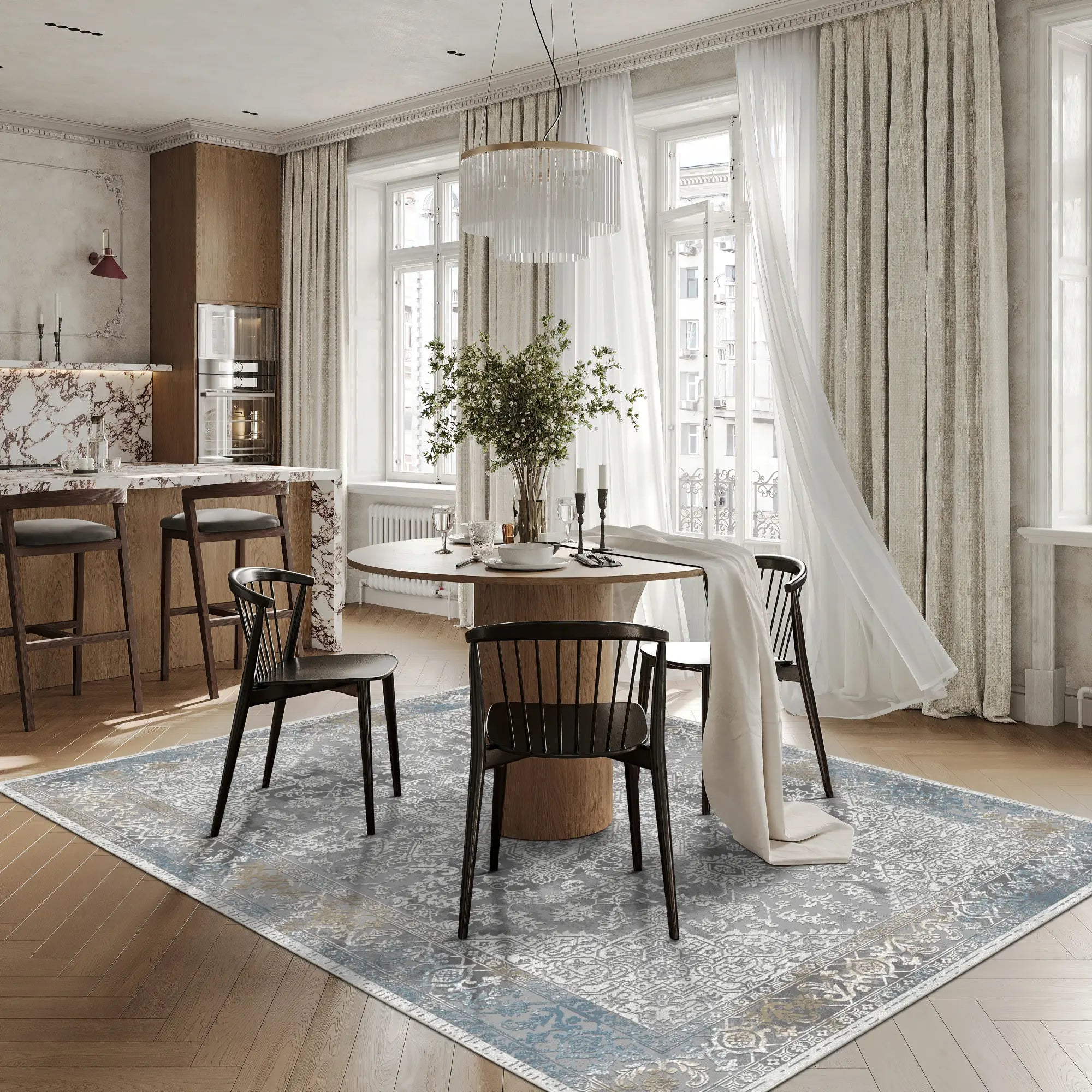 Silver Azure Aura Rug