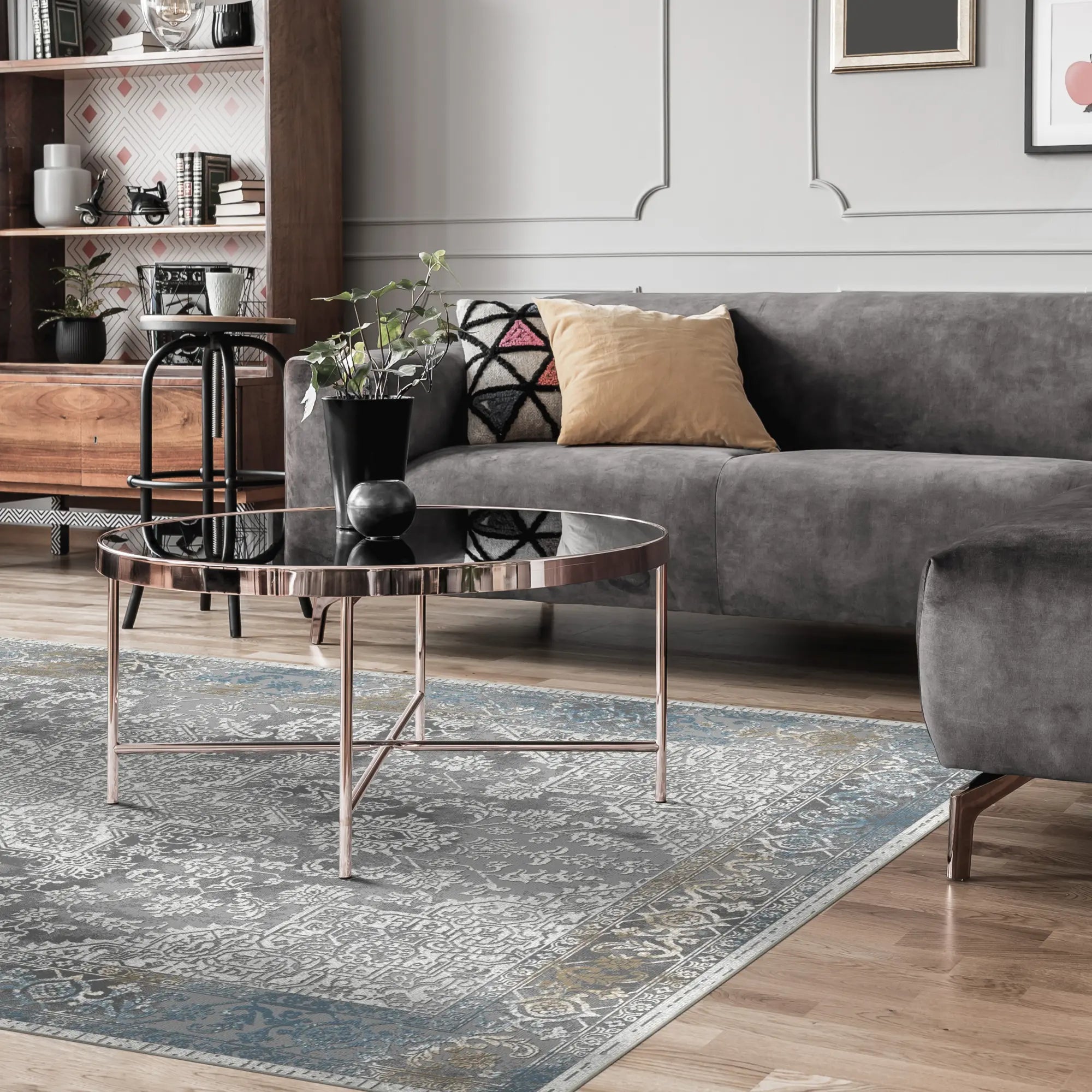 Silver Azure Aura Rug