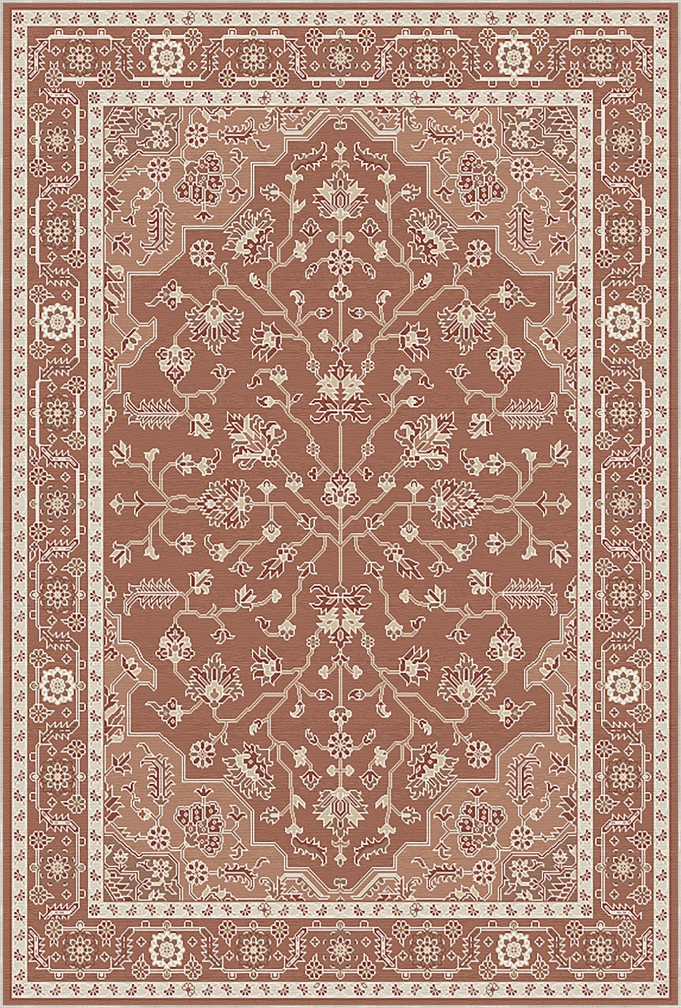 Terracotta Ivory Eden Rug