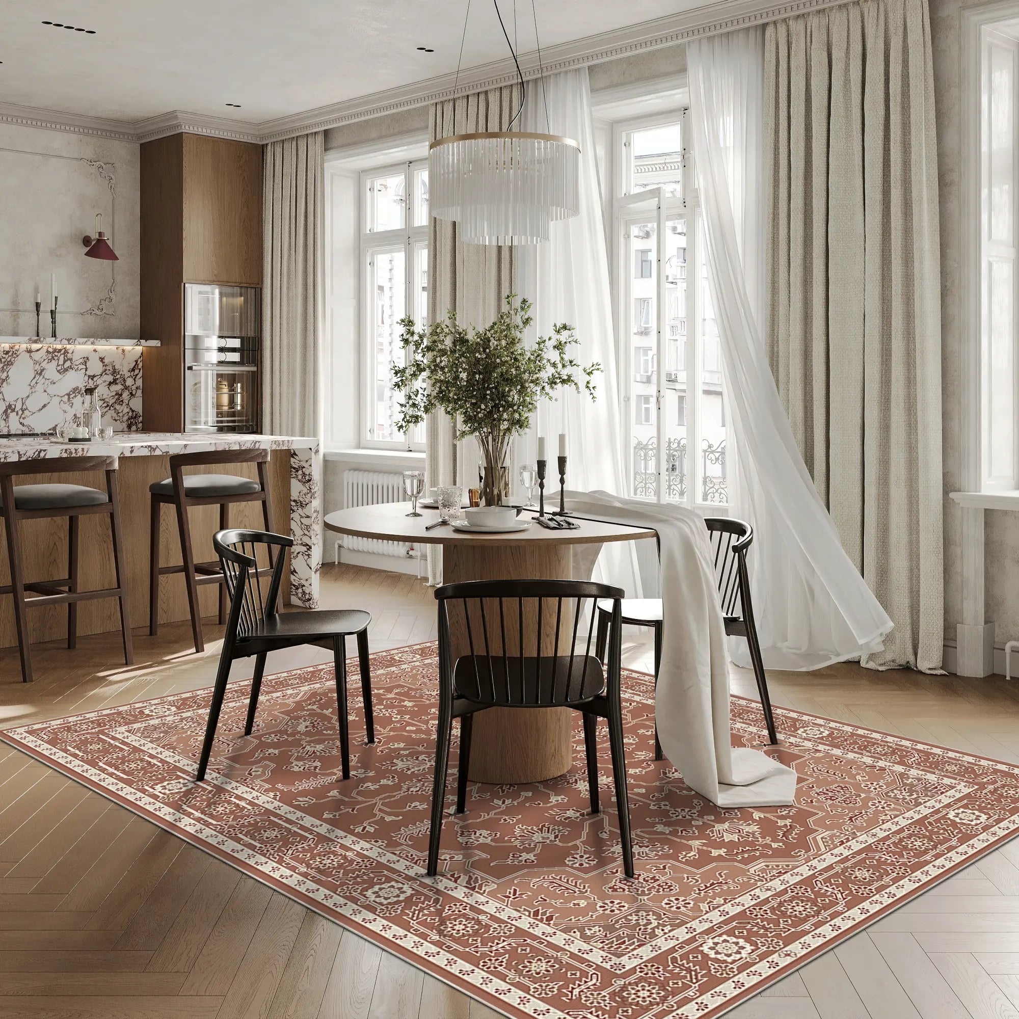 Terracotta Ivory Eden Rug