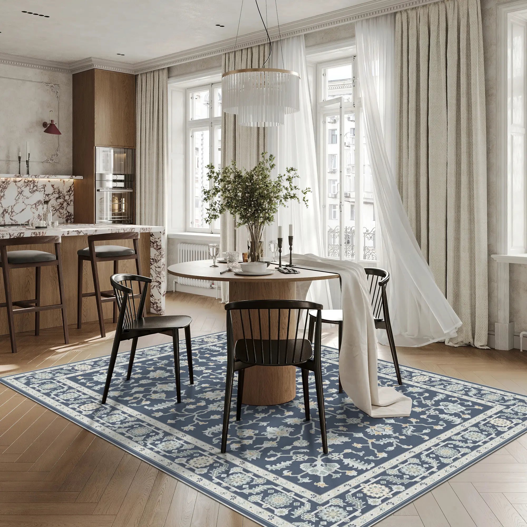 Navy Ivory Arbor Rug