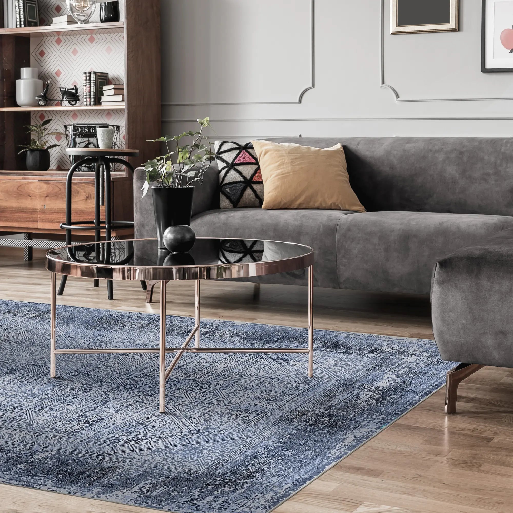 Indigo Cipher Relic Rug