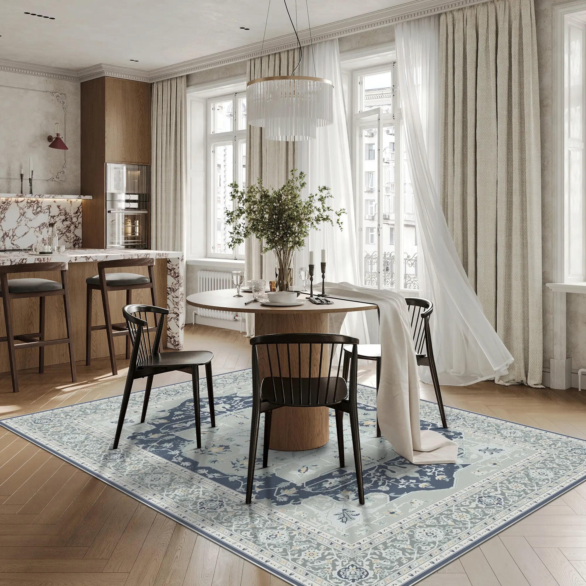 Aura Navy Alabaster Rug