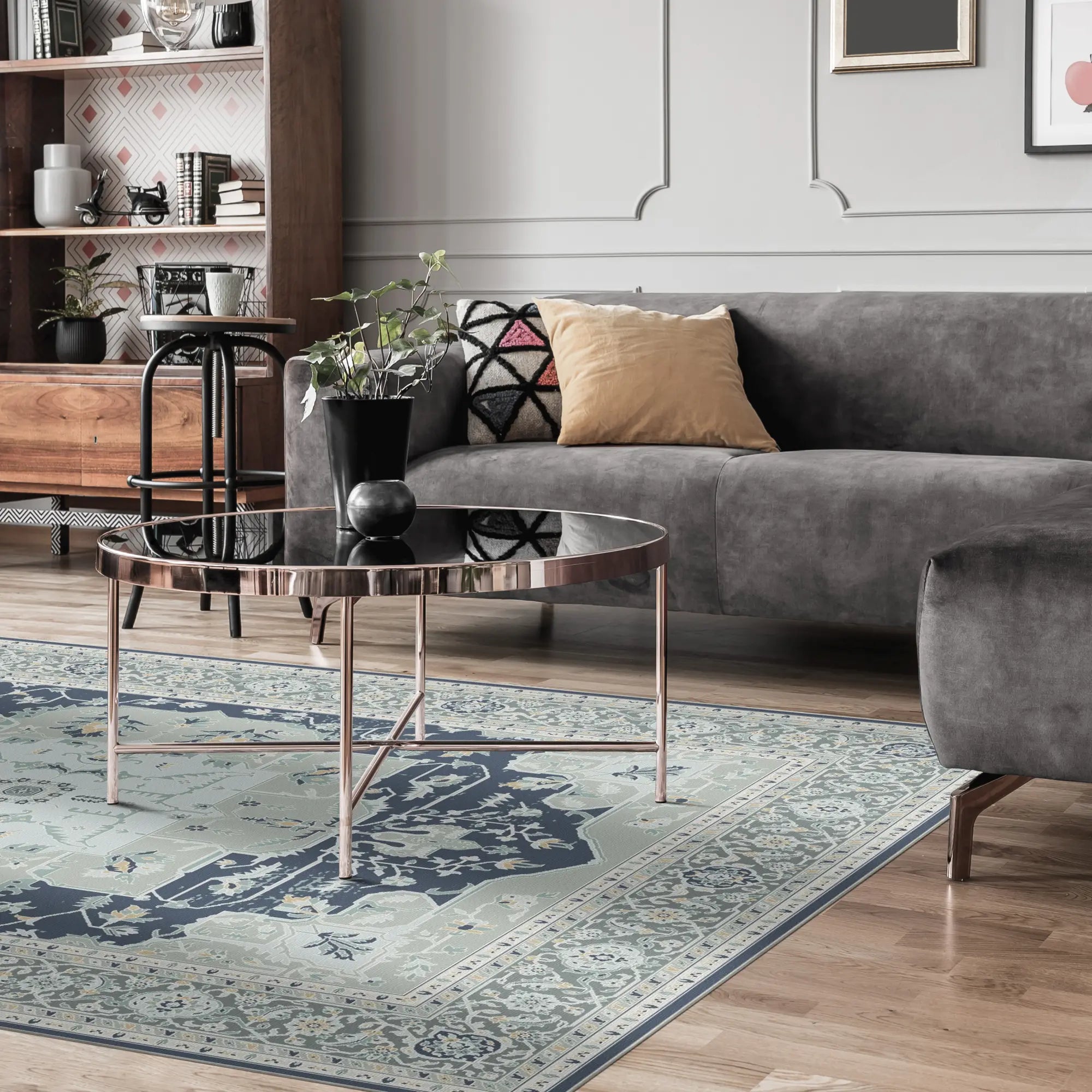 Aura Navy Alabaster Rug