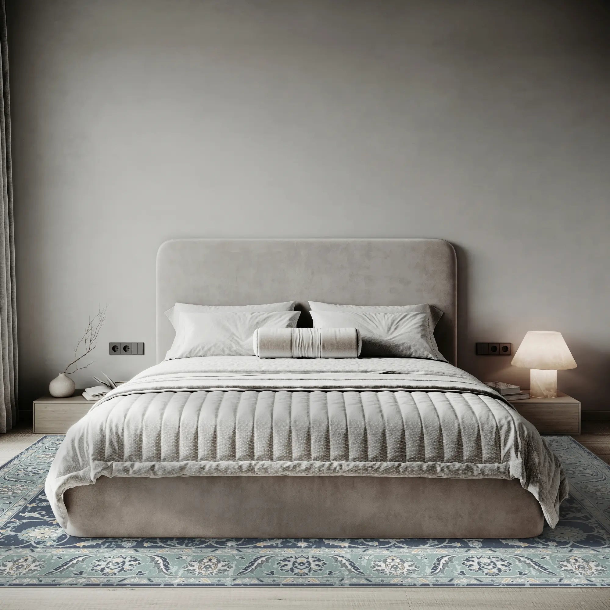 Veda Sage Navy Blue Rug
