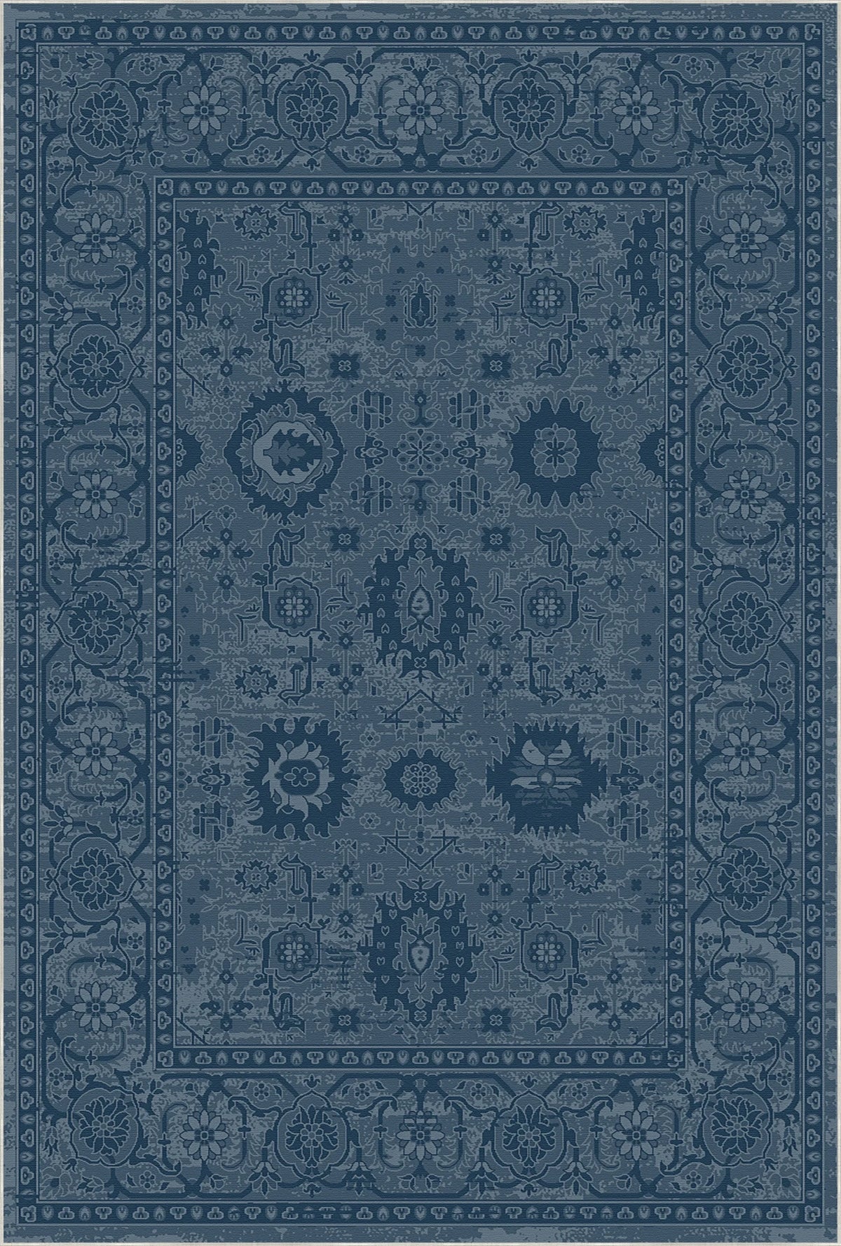 Distressed Rug Blue Legacy Distressed Floral Navy Blue Rug – Bella Rugs