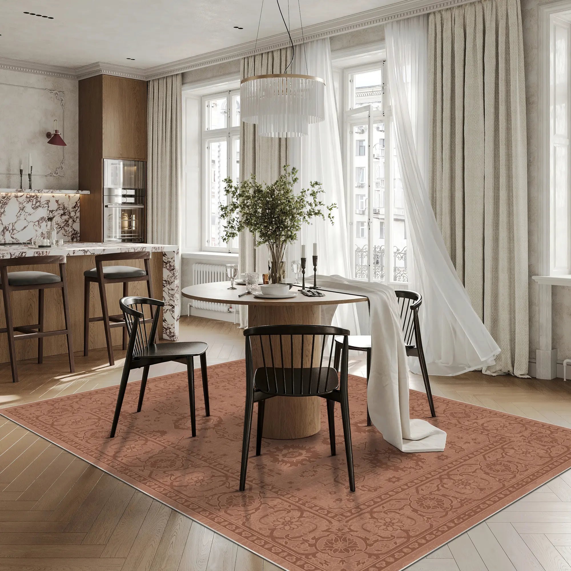 Legacy Eroded Floral Rust Rug