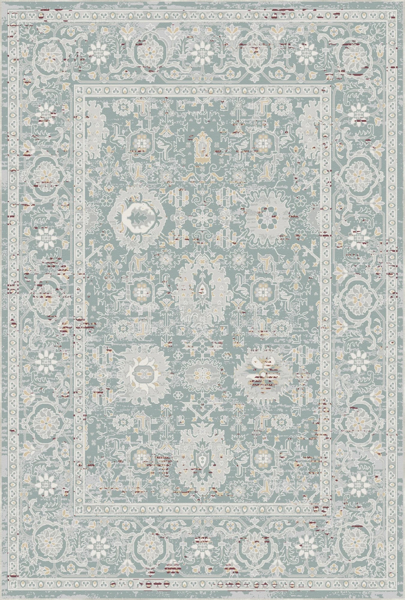 Legacy Eroded Floral Sage Alabaster Rug