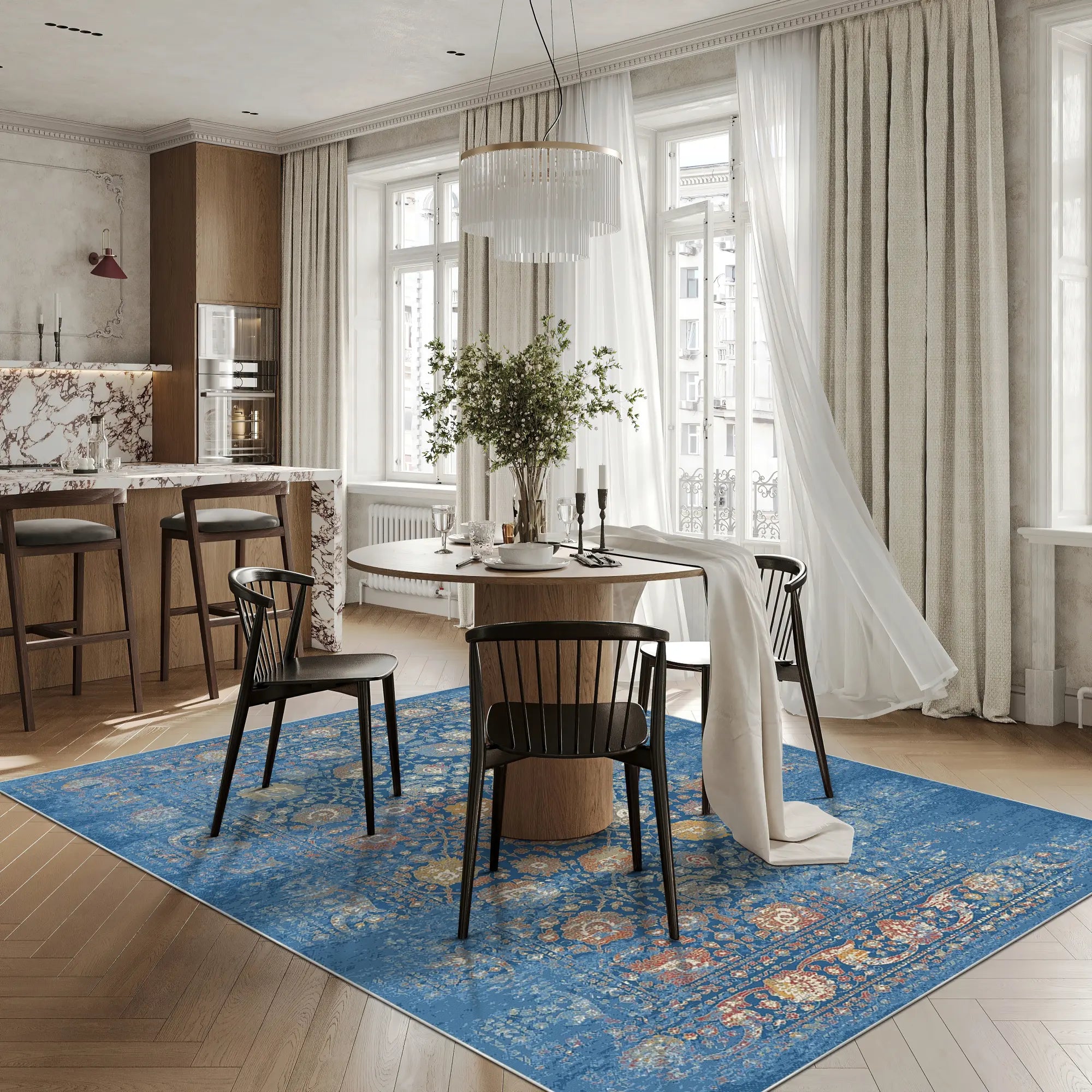 Sapphire Botanical Bloom Rug