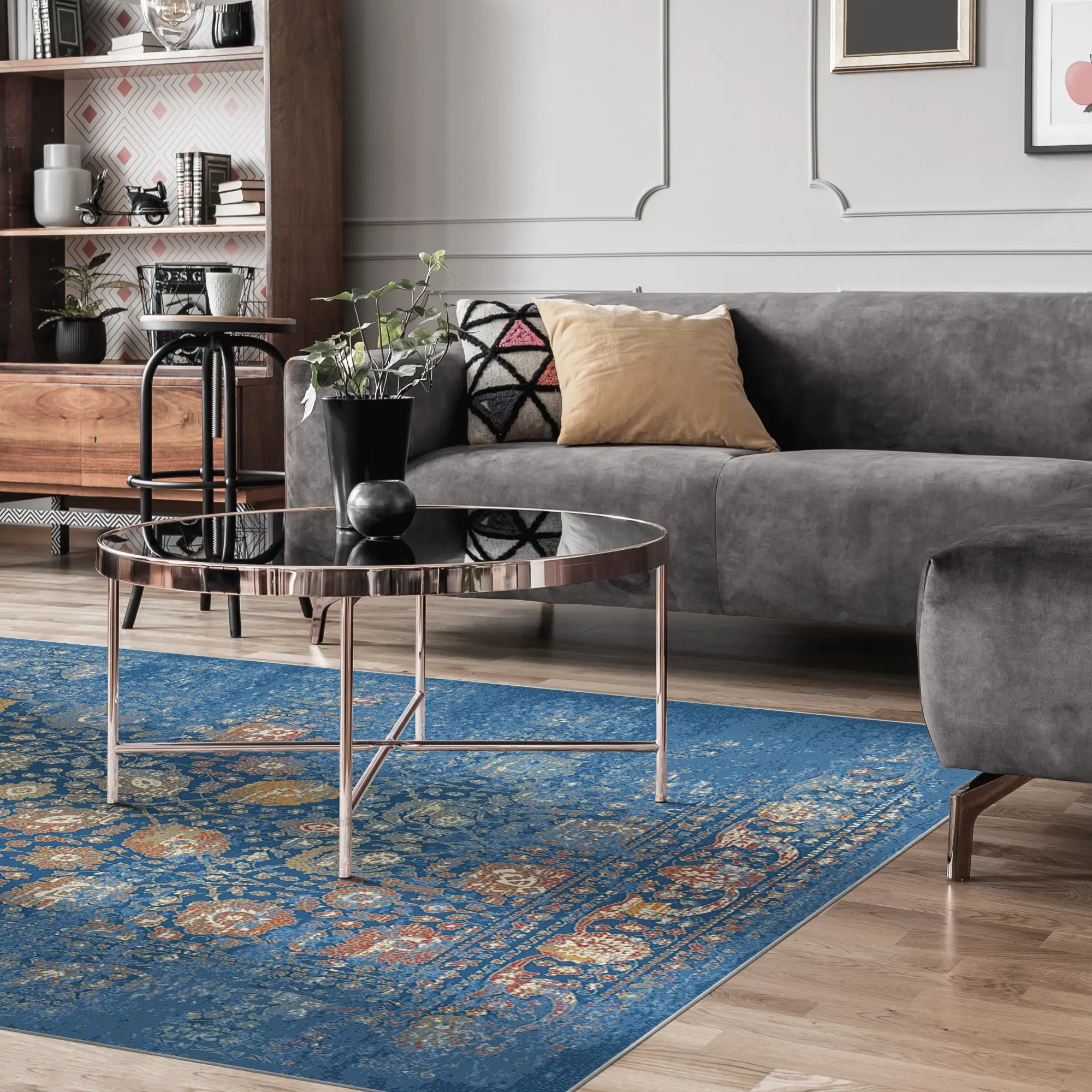 Sapphire Botanical Bloom Rug