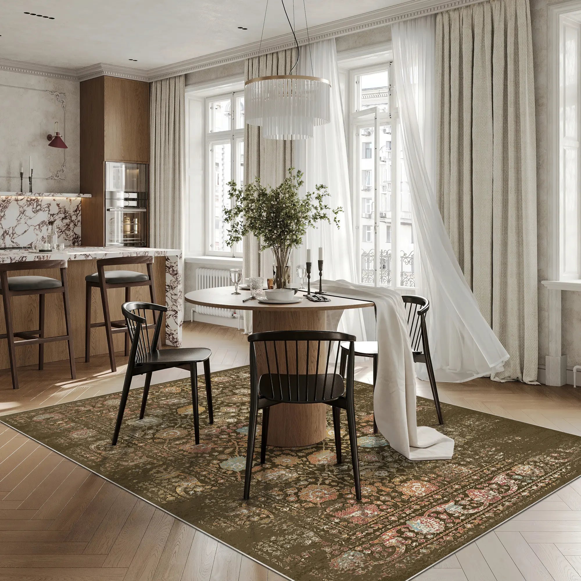 Sapphire Earth Botanical Bloom Rug