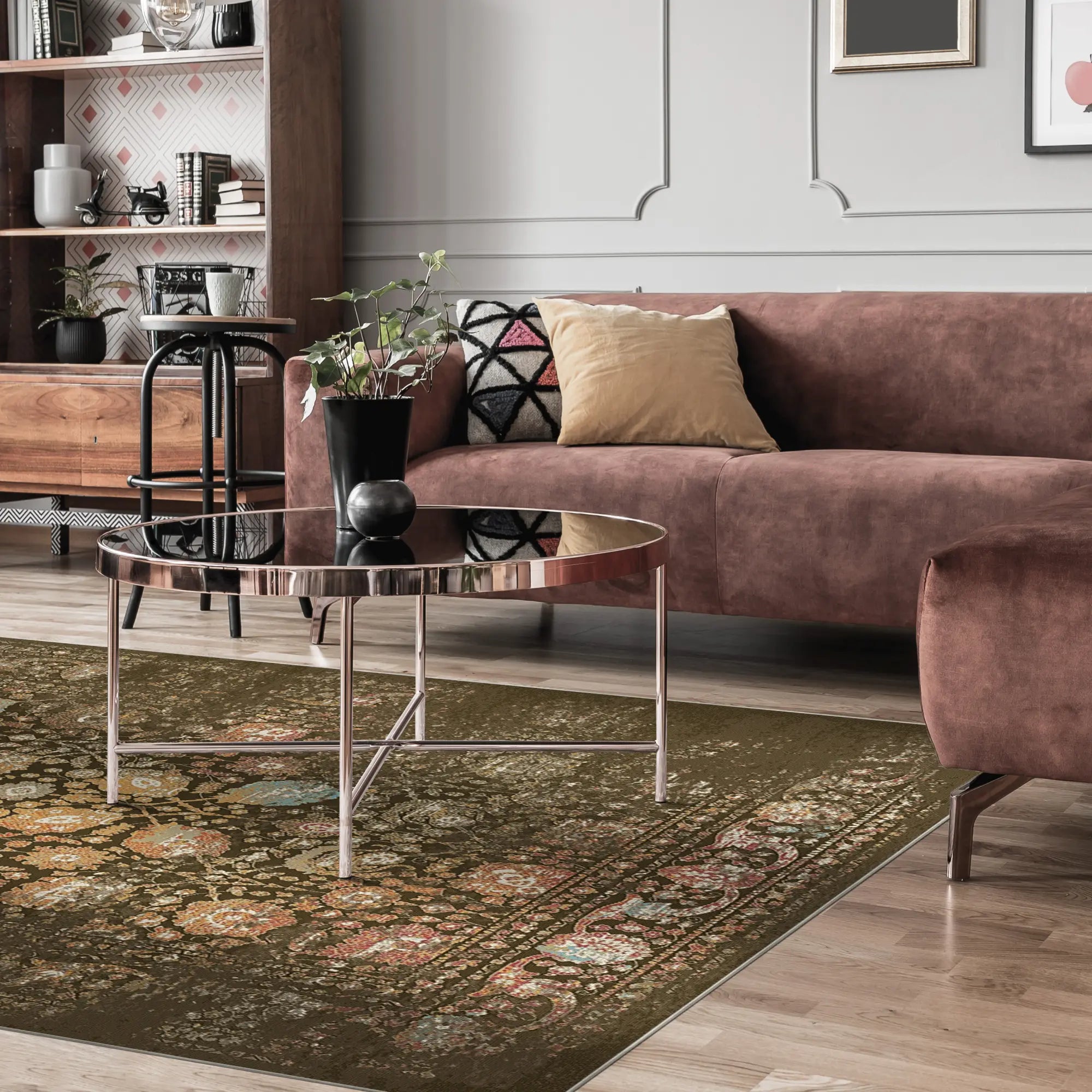 Sapphire Earth Botanical Bloom Rug