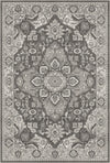 Regency Ornate Medallion Charcoal Rug Gray