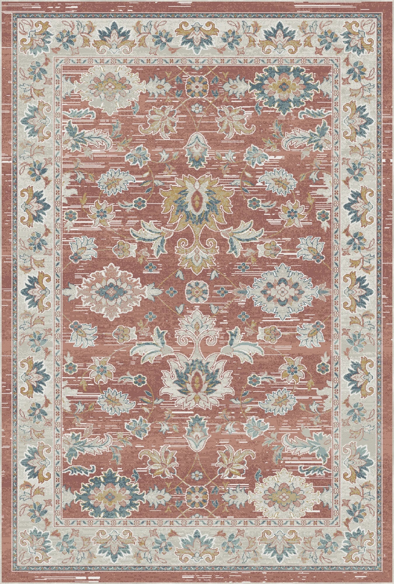 Ember Distressed Botanical Terracotta