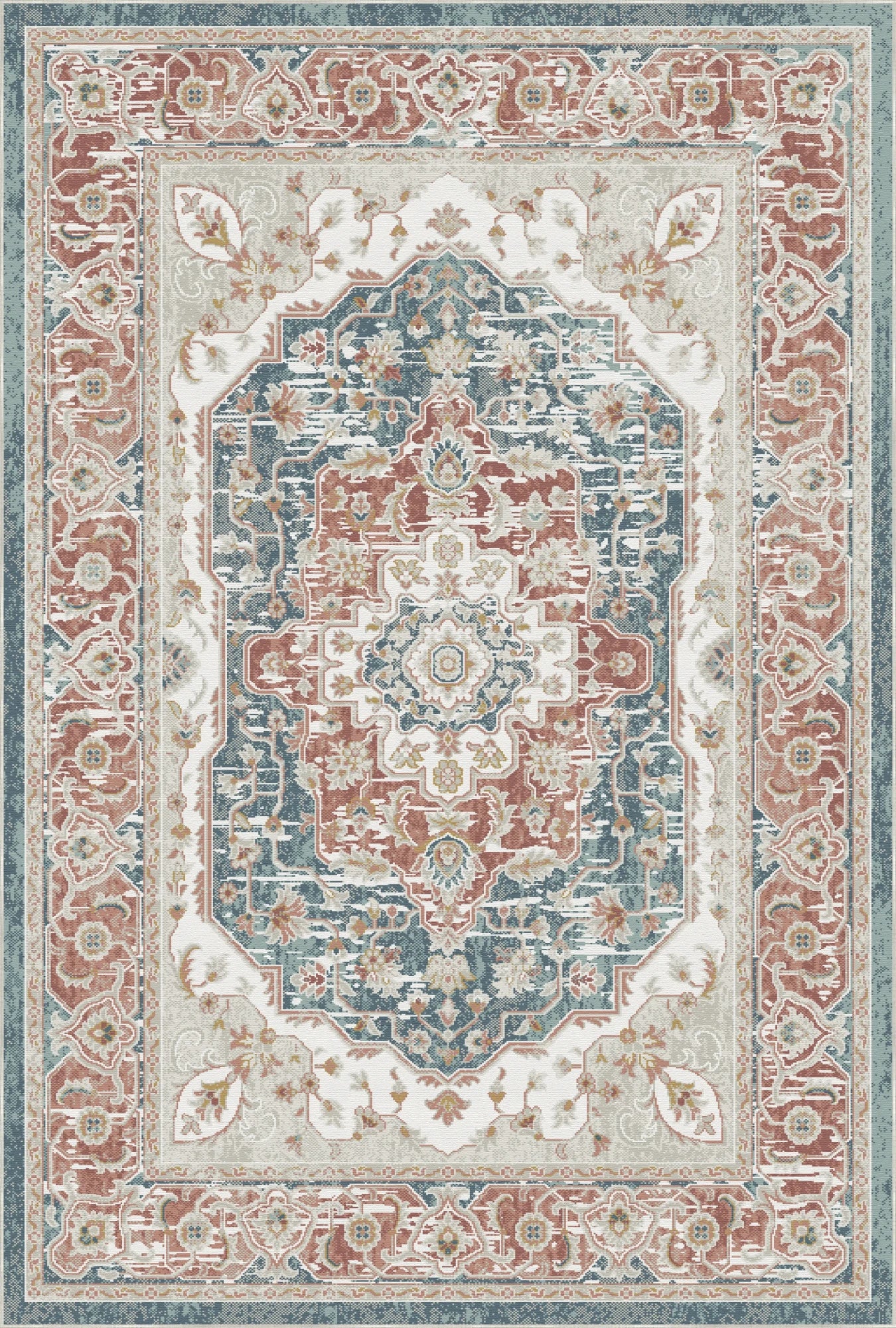 Regency Ornate Medallion Blue